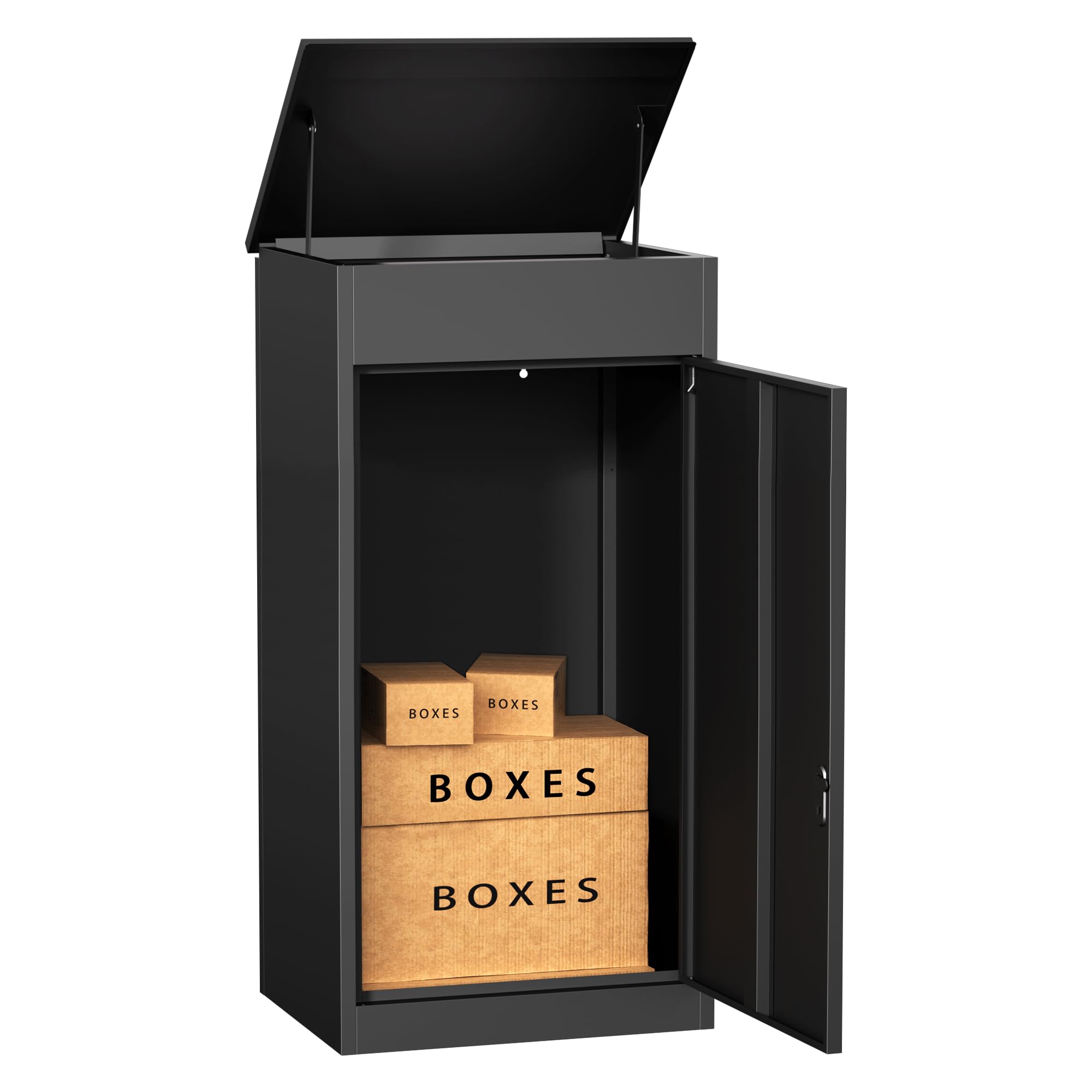 Waterproof Anti-Theft Wall Mounted Package Delivery Box for Porch & Deck - 19.7x16.1x41.3 Inch Outdoor Storage Solution | Secure Mail & Package Drop Box for Home, Apartment & Business Delivery Protection