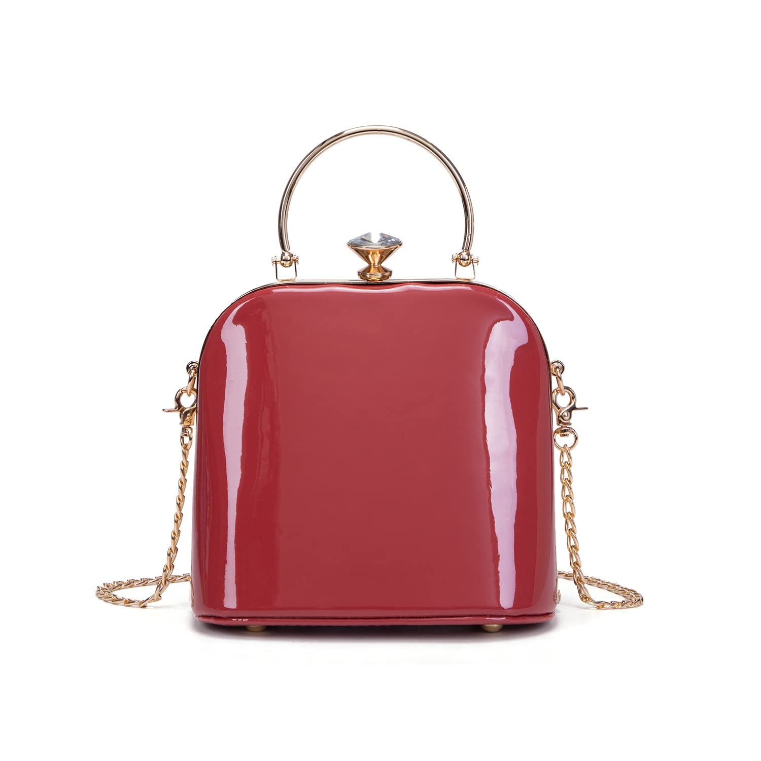 LA TERRE Women's Patent Leather Handbags - Elegant Top Handle Satchel Purse for Work, Party & Daily Use | Shiny Designer Handbag for Women | Perfect Office Bag & Evening Clutch