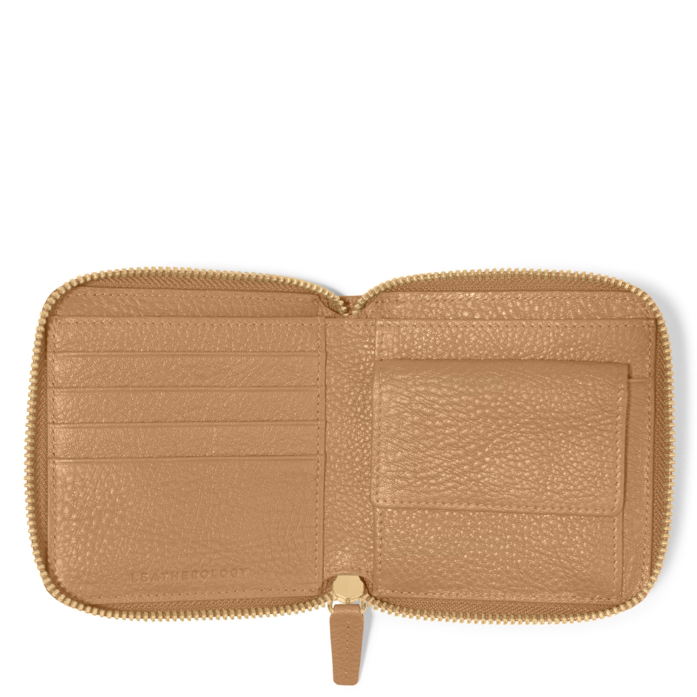 Genuine Leather Small Zippered Wallet for Men & Women - Slim RFID Blocking Bifold Wallet with Coin Pocket - Perfect for Travel, Business & Everyday Use (Camel Color)