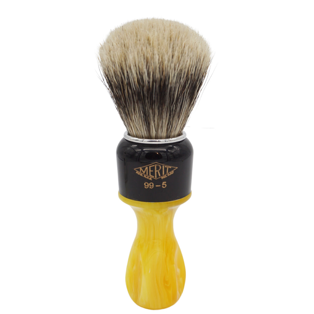 Semogue Mistura 24mm Badger & Boar Shaving Brush - Black & Yellow Heritage Collection Merit 995 | Premium Wet Shaving Tool for Men's Grooming Routine