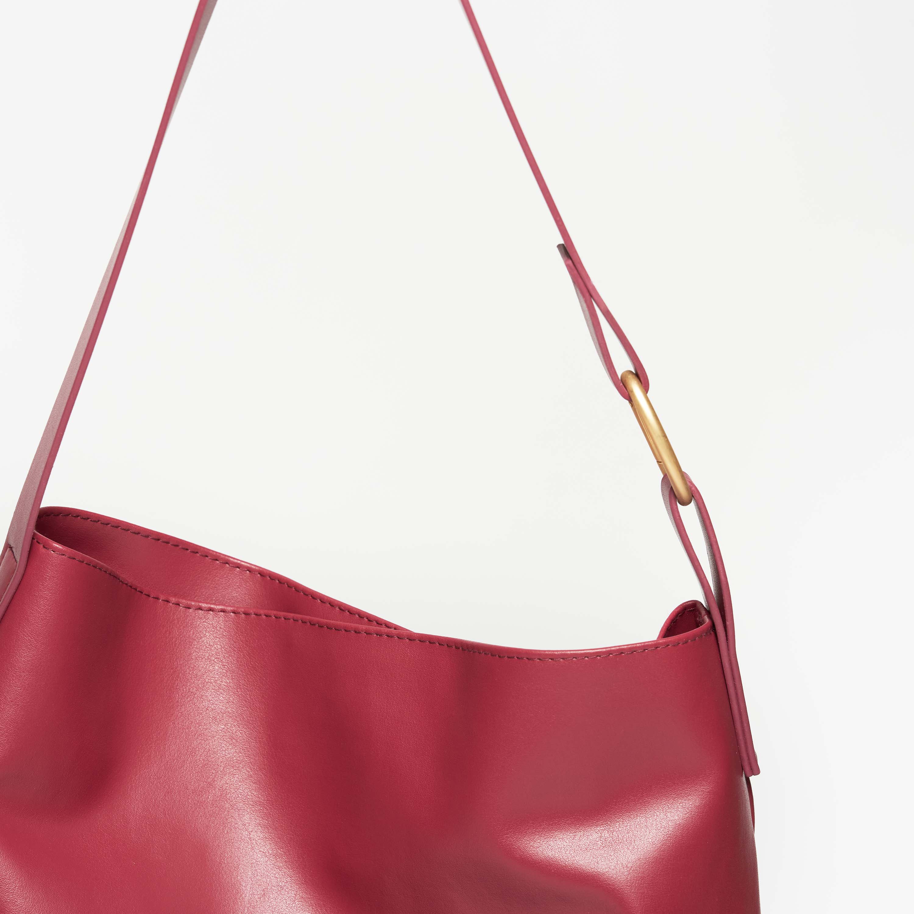 Oleatex Vegan Olive Leather Tote Bag - Cherry Red | Eco-Friendly, Durable & Stylish | Perfect for Work, Travel & Everyday Use