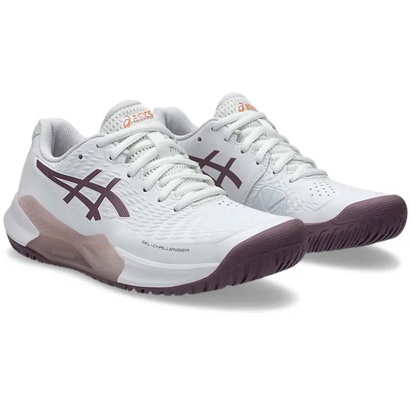 ASICS GEL-CHALLENGER 14 Women's Tennis Shoes - White/Dusty Mauve - Hard Court Performance - Lightweight & Supportive for Competitive Play & Training