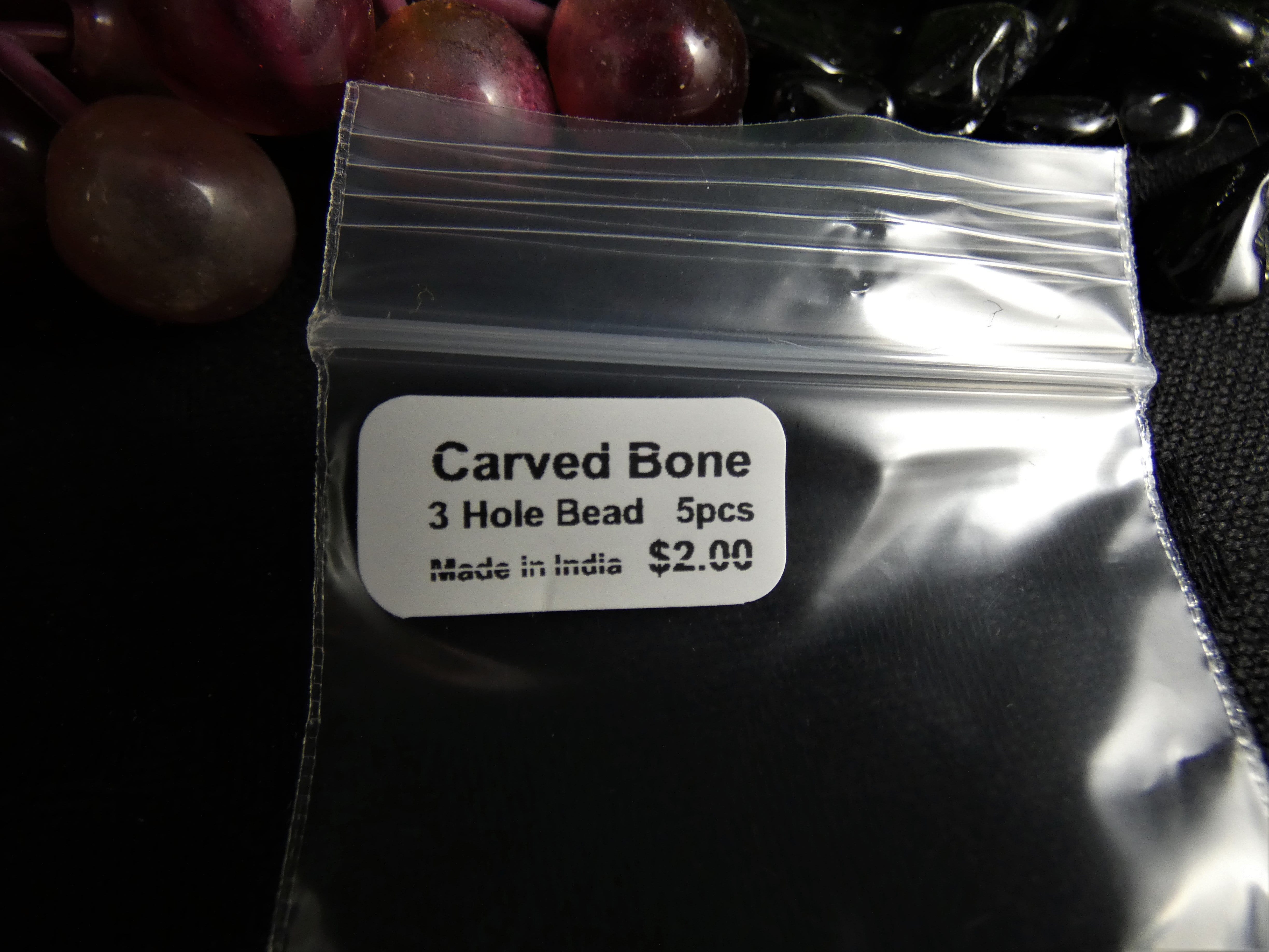 Bone 3 Hole Beads for Jewelry Making - Natural Bone Beads for DIY Bracelets, Necklaces & Crafts - Perfect for Bohemian, Tribal & Ethnic Style Accessories