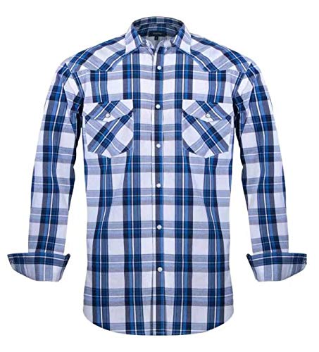 White Blue Check 016