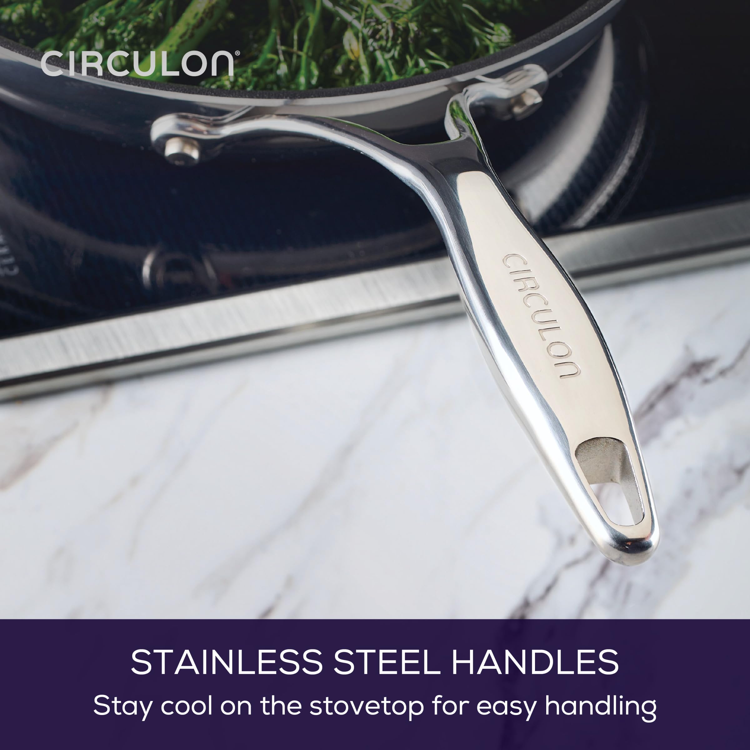 Circulon C1 Series 10-Inch Nonstick Induction Fry Pan - Stainless Steel Cookware with ScratchDefense Technology, Metal Utensil Safe & Oven Safe - Perfect for Searing, Frying & Everyday Cooking
