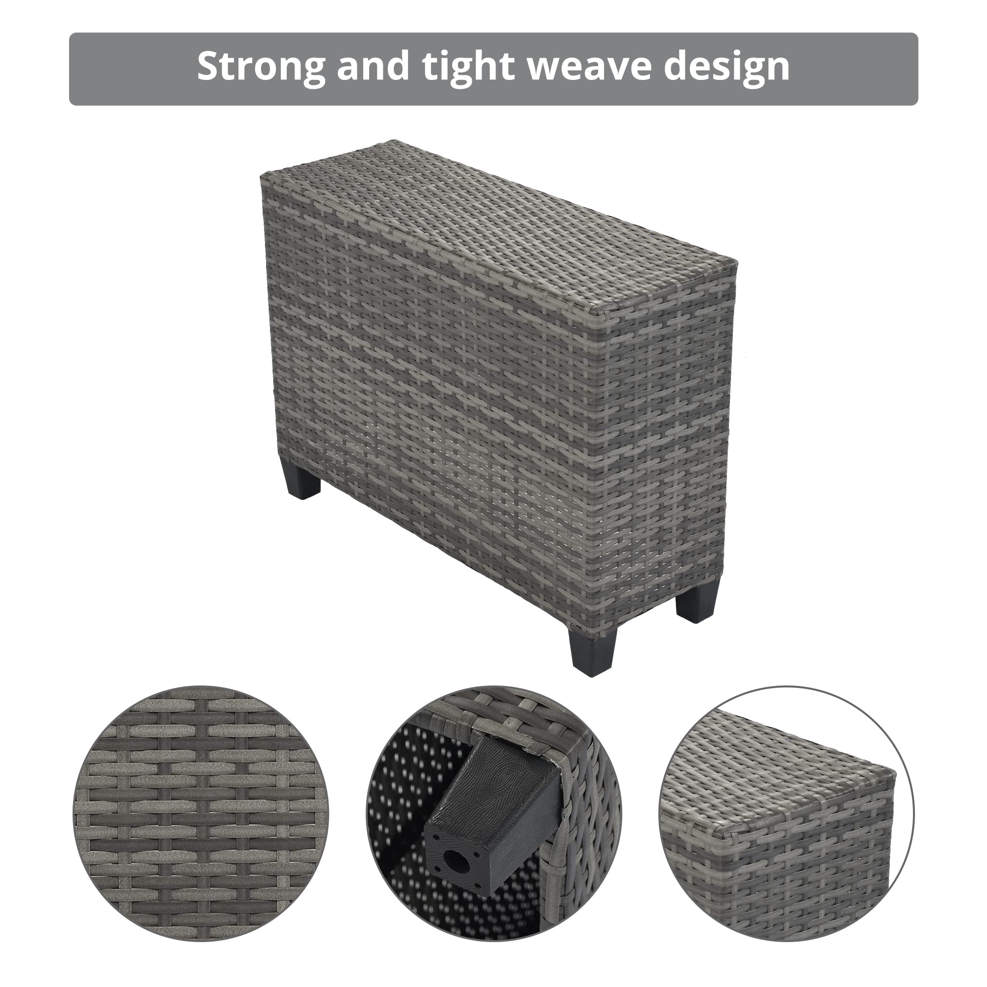 8-Piece Outdoor Wicker Round Sofa Set with Coffee Table - All-Weather PE Rattan Patio Furniture, Half Moon Sectional Couch with 2 Side Tables & Cushions (Beige) - Perfect for Backyard, Garden, Poolside or Balcony Relaxation