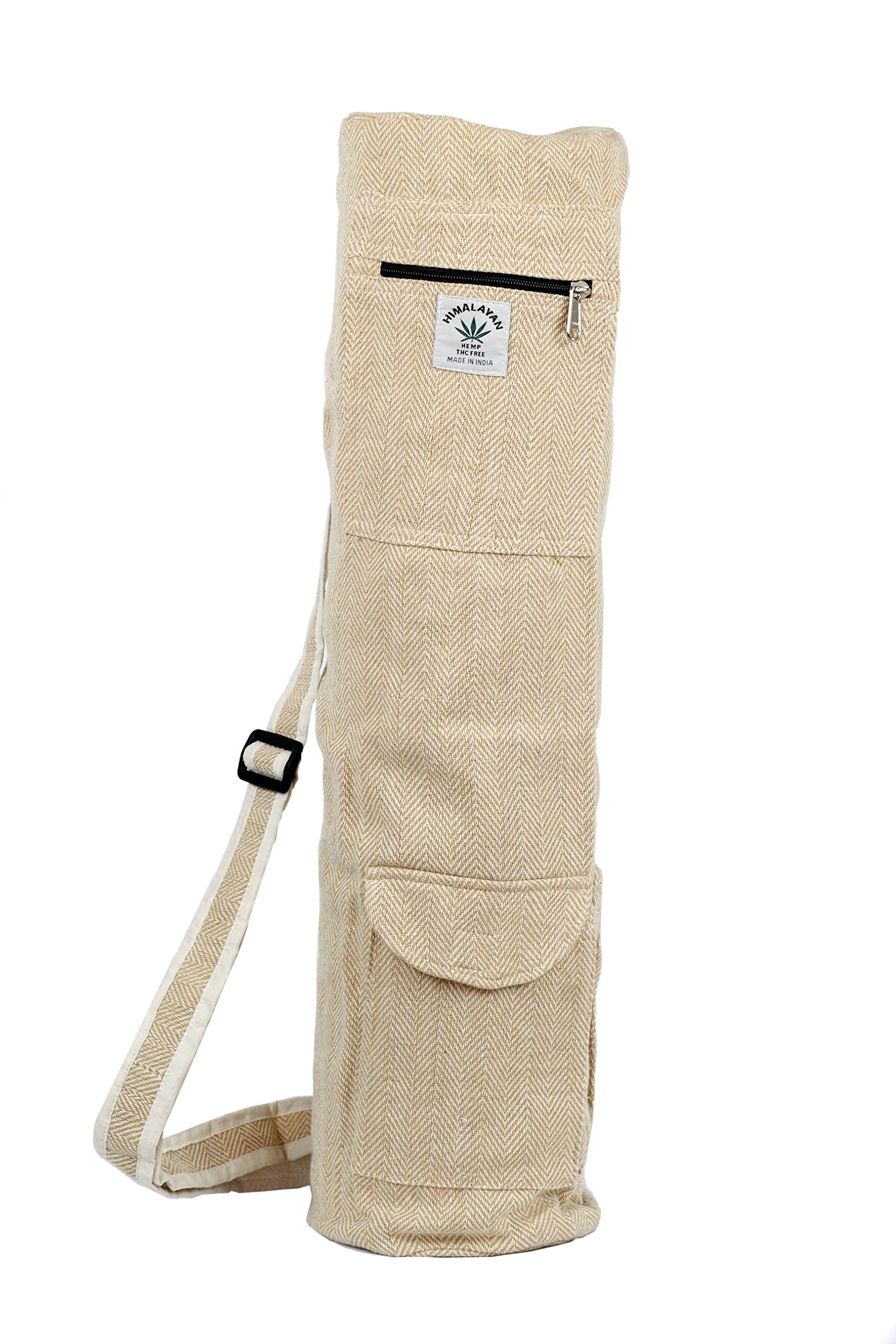 Eco-Friendly Hemp Yoga Mat Bag with Full-Zip Closure - Fits Up to 26 Inch Mats - Perfect for Yoga, Pilates & Gym Workouts - Sustainable Yoga Mat Carrier for Active Lifestyles