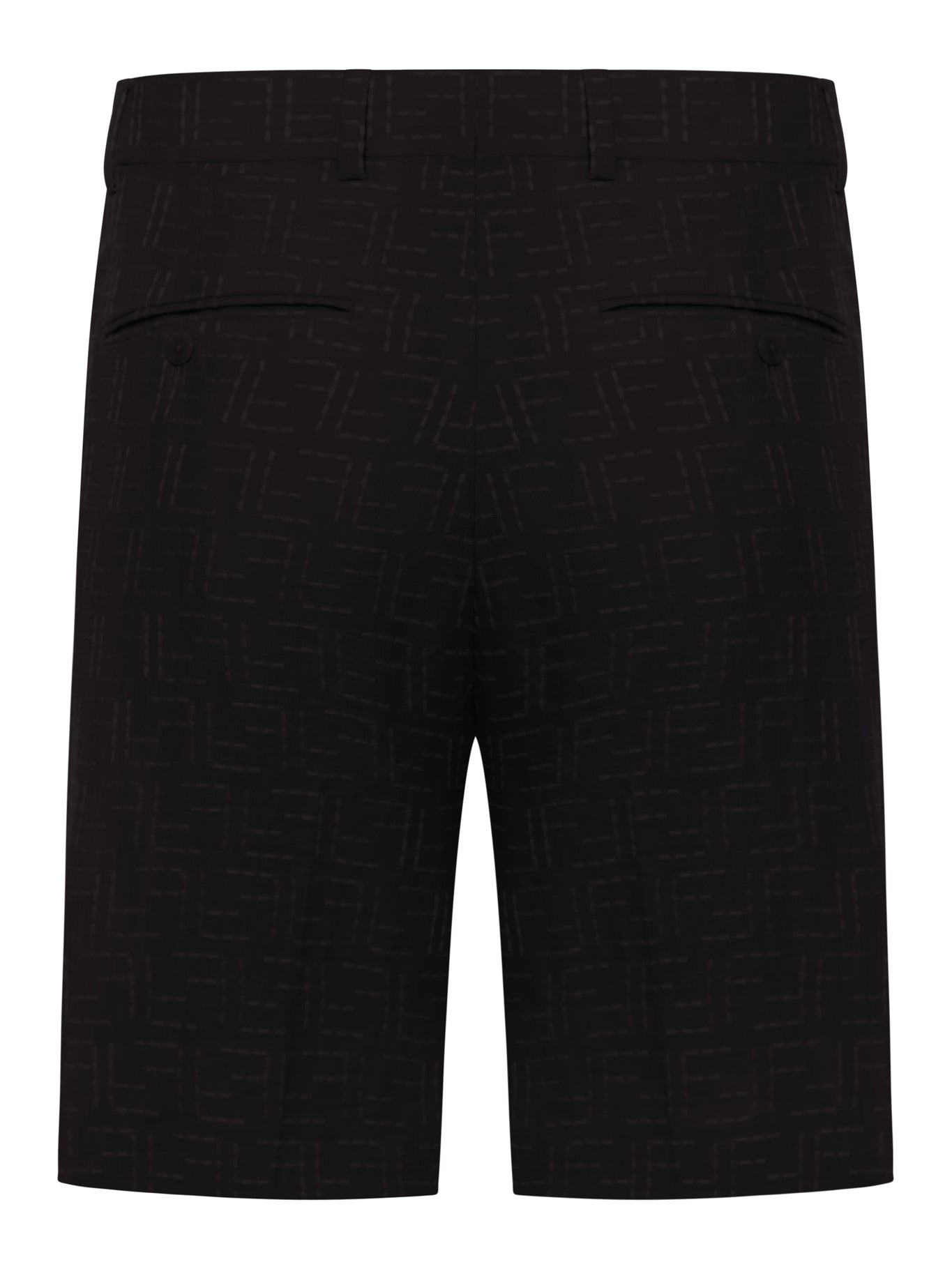 BLACK LINEN FF JACQUARD BERMUDA SHORTS - Men's Casual Summer Shorts for Beach, Vacation & Outdoor Activities