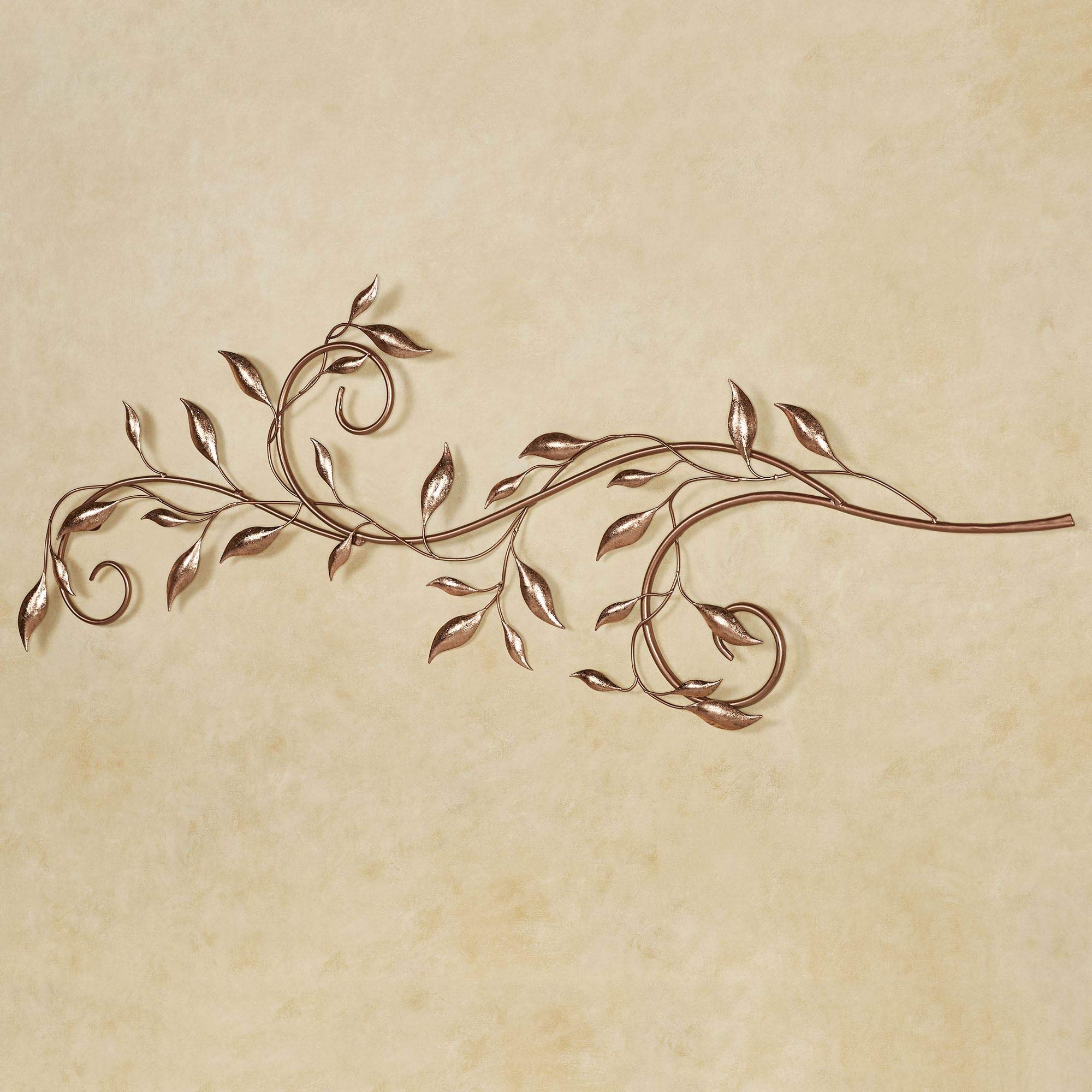 Rose Gold Leafy Branch Wall Art - Elegant Floral Home Decor for Living Room, Bedroom & Office