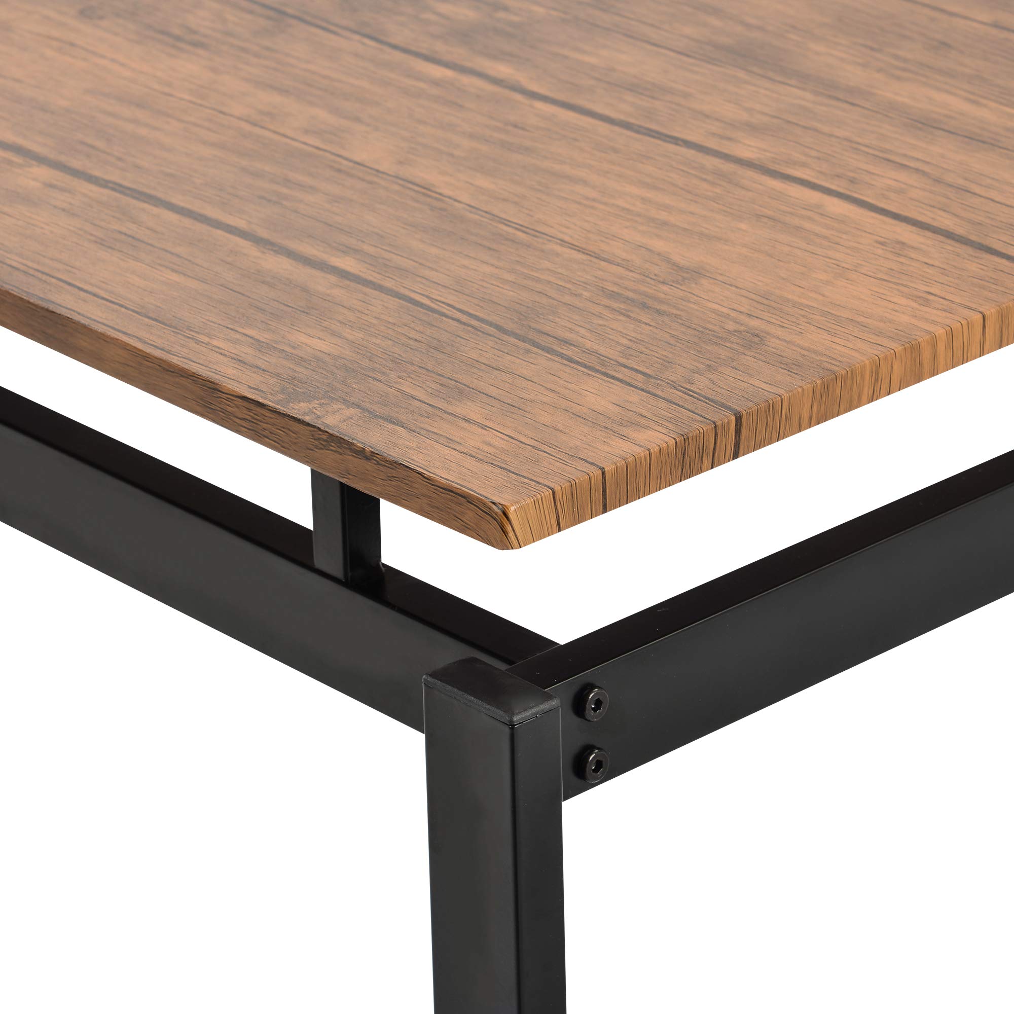 5-Piece Industrial Kitchen Dining Table Set with Chairs for 4 - Counter Height Bar Table Set in Brown for Breakfast Nook, Dining Room & Kitchen | Perfect for Small Spaces & Modern Home Decor