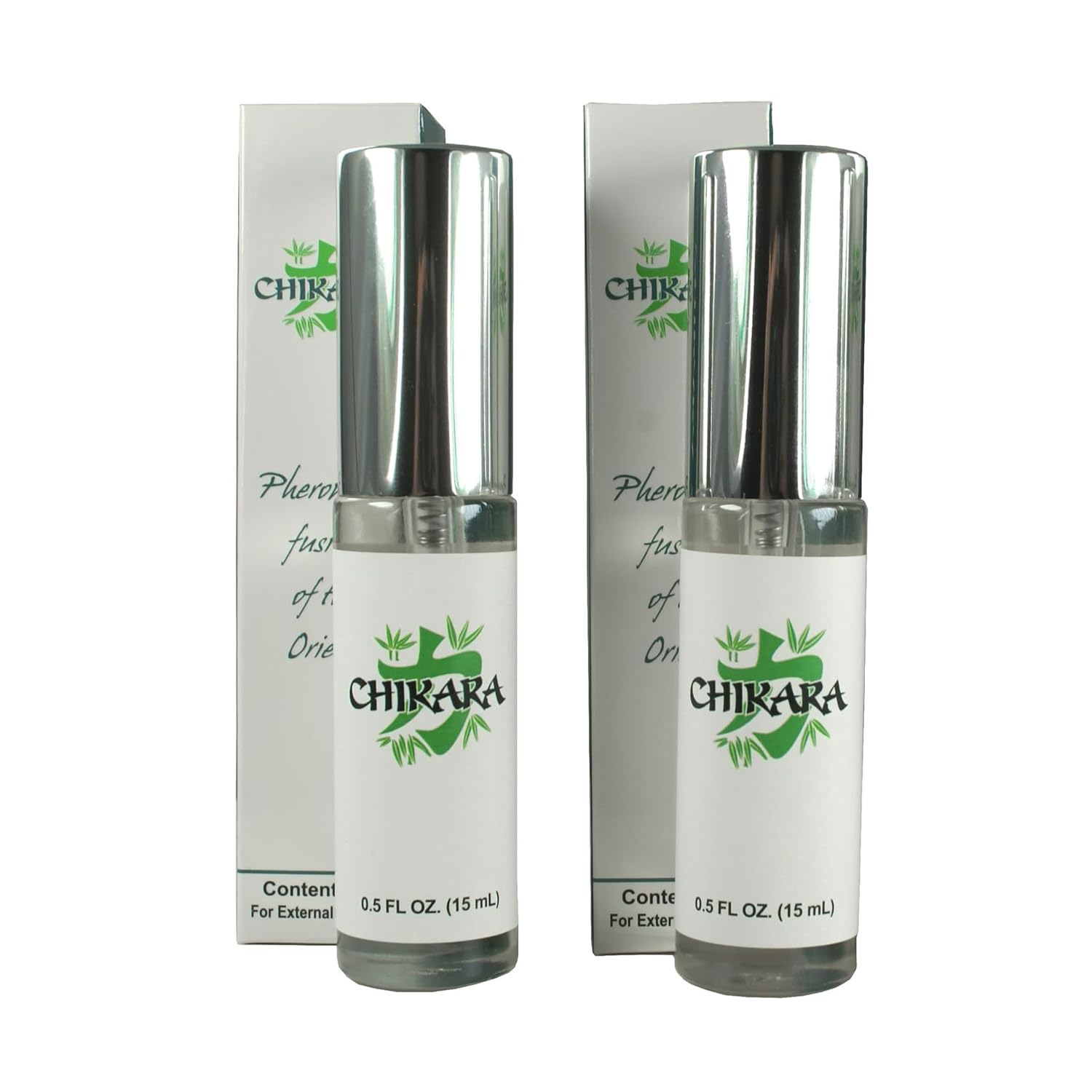 Chikara Men's Pheromone Cologne 2 Pack (15 ML Each) - High Concentration Long Lasting Sandalwood Scent | Attract Women & Boost Confidence | Date Night, Club & Special Occasions