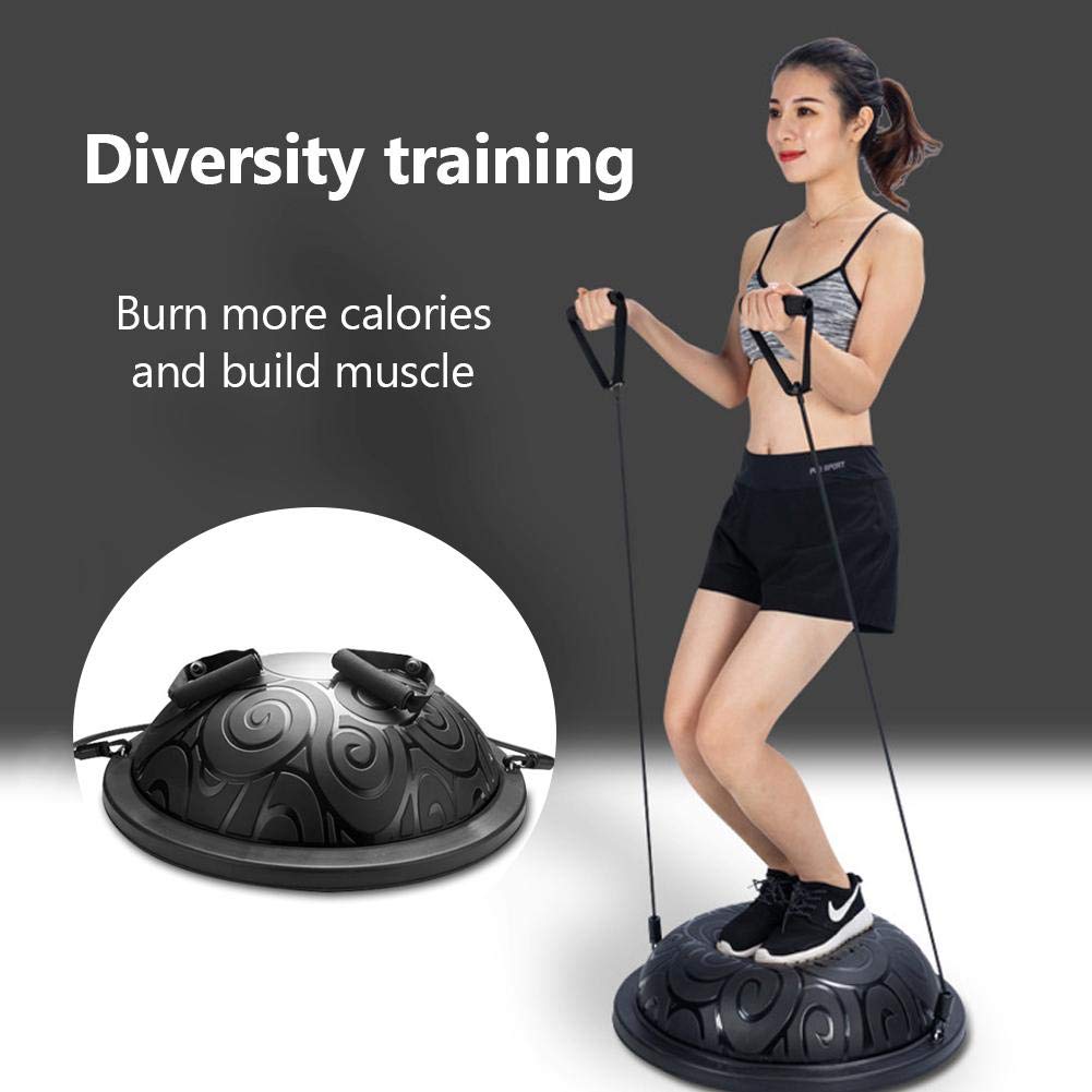 Auveach 46cm Anti-Burst Balance Ball with Resistance Bands & Foot Pump - Thickened Yoga Exercise Ball for Pilates, Core Workouts, Home Fitness - Perfect for Women & Teens (Ideal for Home Gym, Pregnancy Exercise, Physical Therapy)