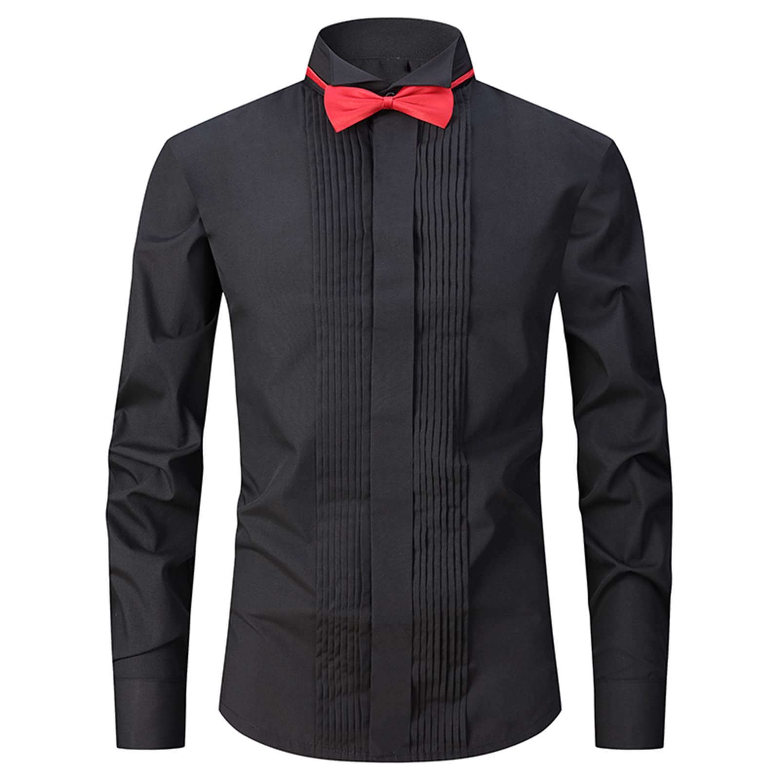 Premium Men's Long Sleeve Tuxedo Dress Shirt - Formal Wedding Groomsman Shirt with Classic Collar | Perfect for Weddings, Prom, Business & Special Occasions