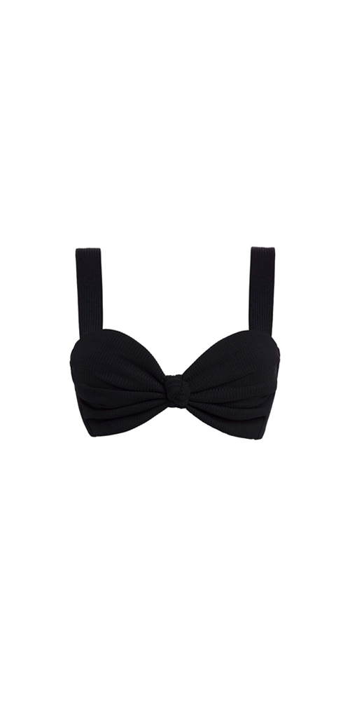 Hayden Black Rib Bikini Top for Women - Sexy Swimwear for Beach, Pool & Summer Vacations