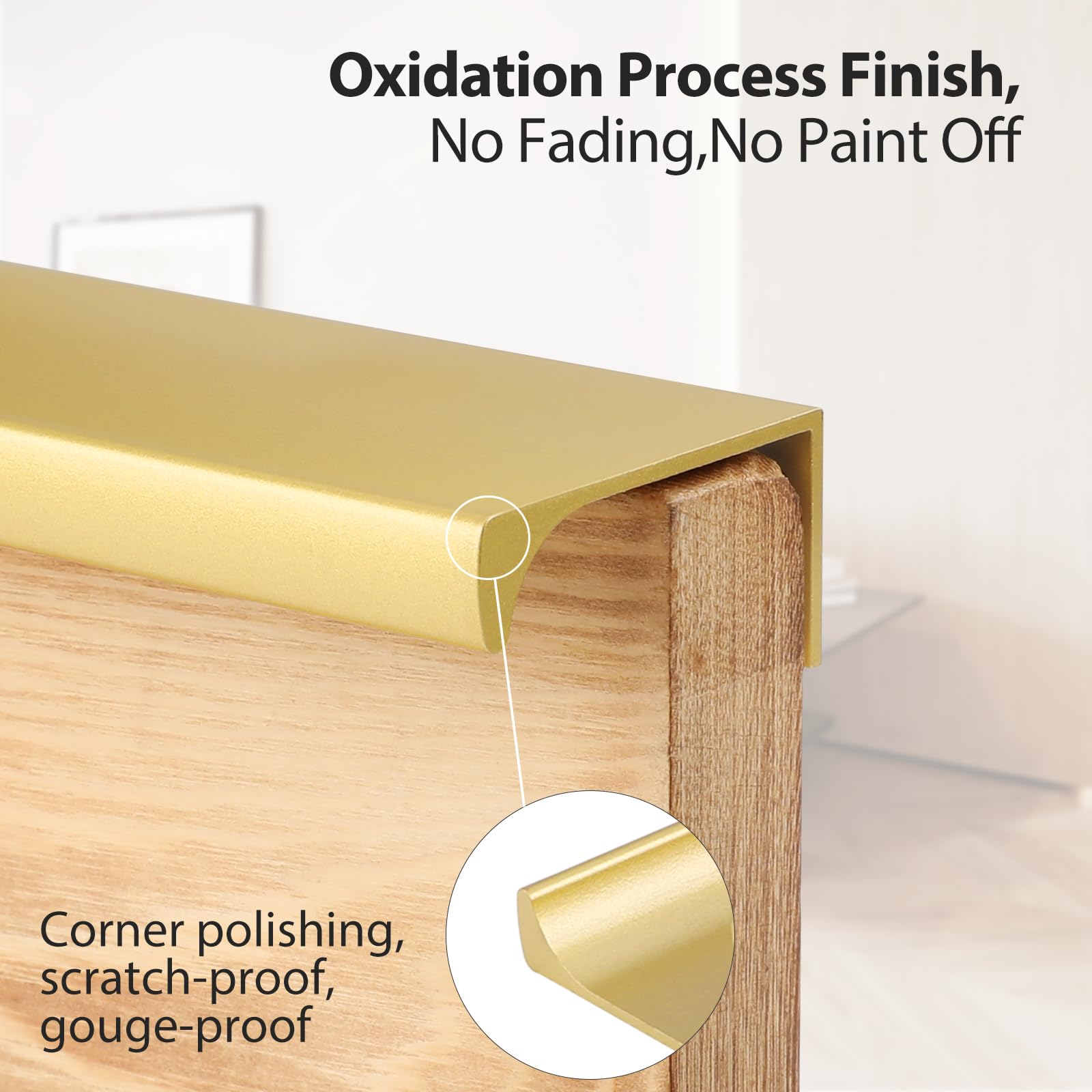 Peaha 10 Pack Gold Cabinet Handles 3 Inch Brushed Brass for Kitchen Dresser