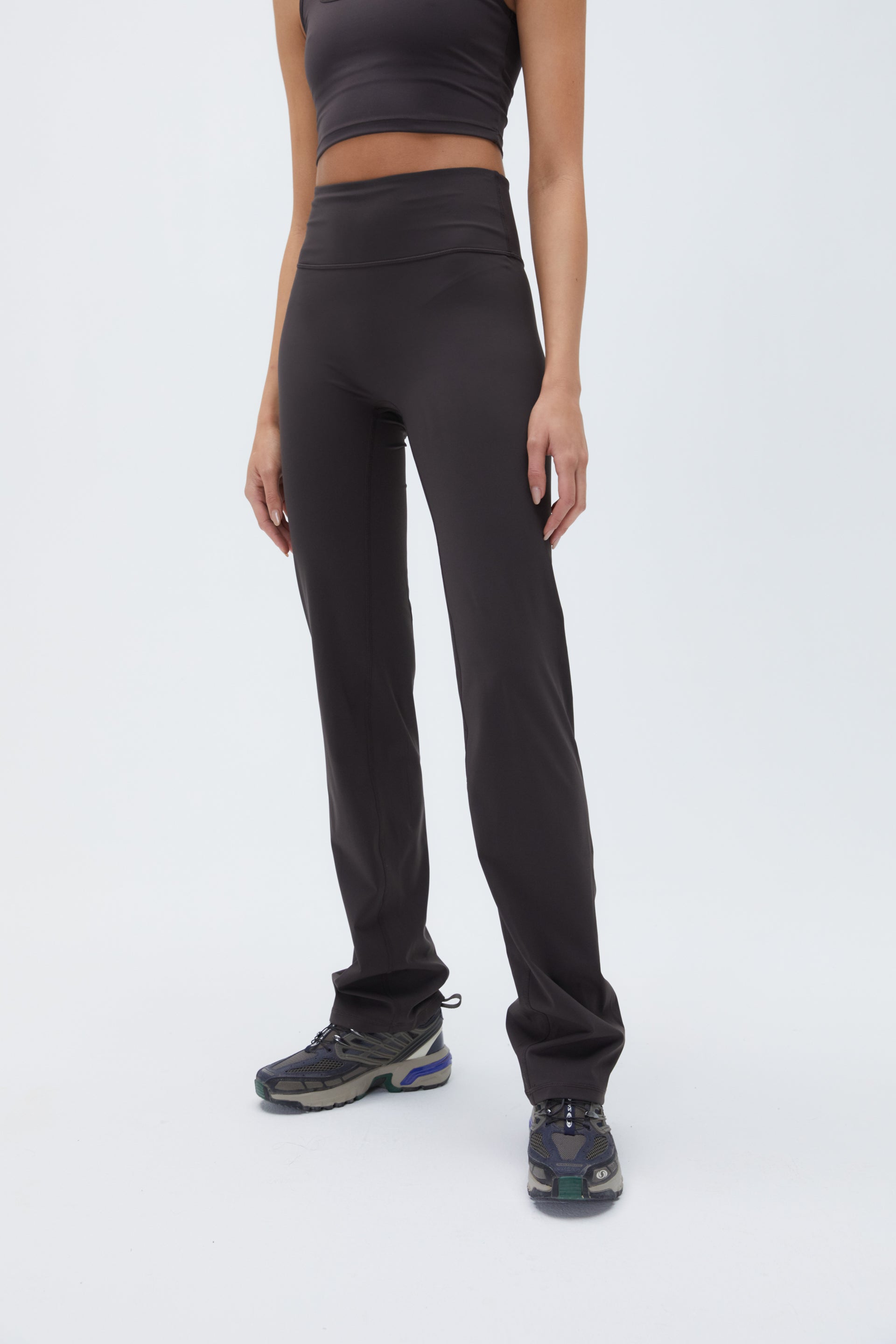High Waist Yoga Pants for Women - Soft Stretchy Workout Leggings with Pockets | Perfect for Gym, Running, Pilates & Lounge Wear | Coffee Bean Color