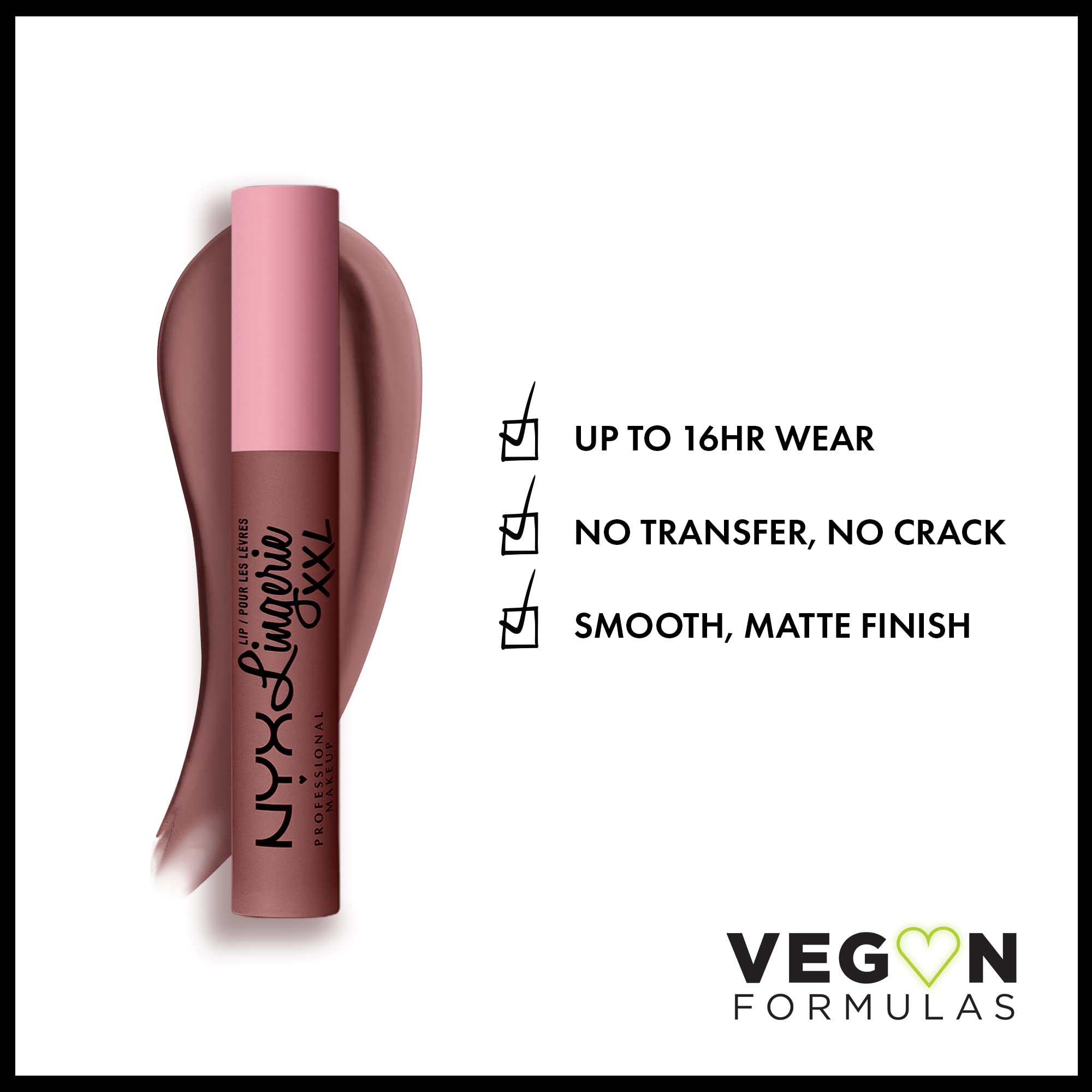 NYX PROFESSIONAL MAKEUP Lip Lingerie XXL Matte Liquid Lipstick - Unhooked (Grey Toned Beige) | Long-Lasting, Vegan & Cruelty-Free | Perfect for Everyday Wear, Date Night & Special Occasions
