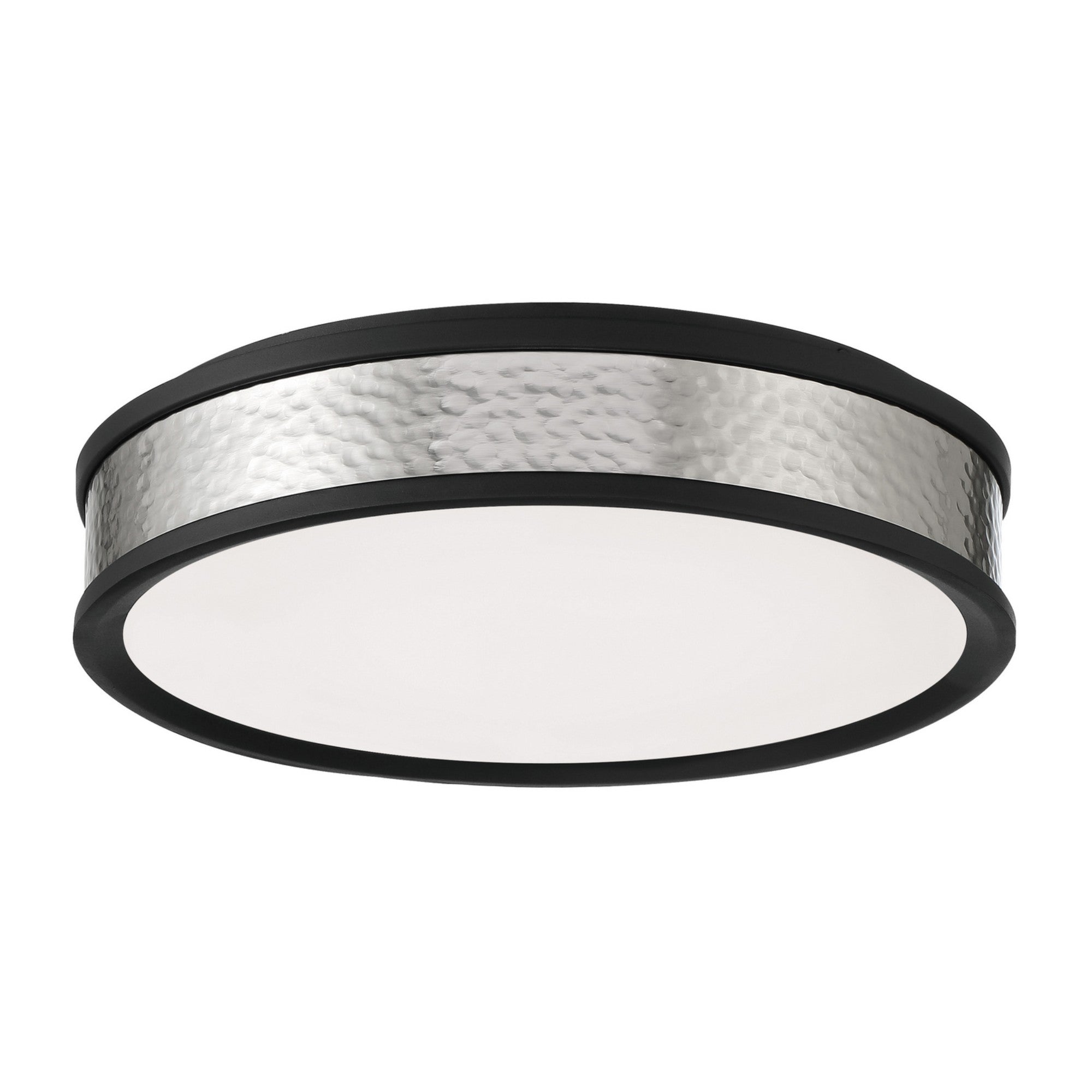 15 Inch LED Flush Mount Ceiling Light - Black & Brushed Nickel Finish - Modern Lighting for Bedroom, Kitchen, Hallway, and Office