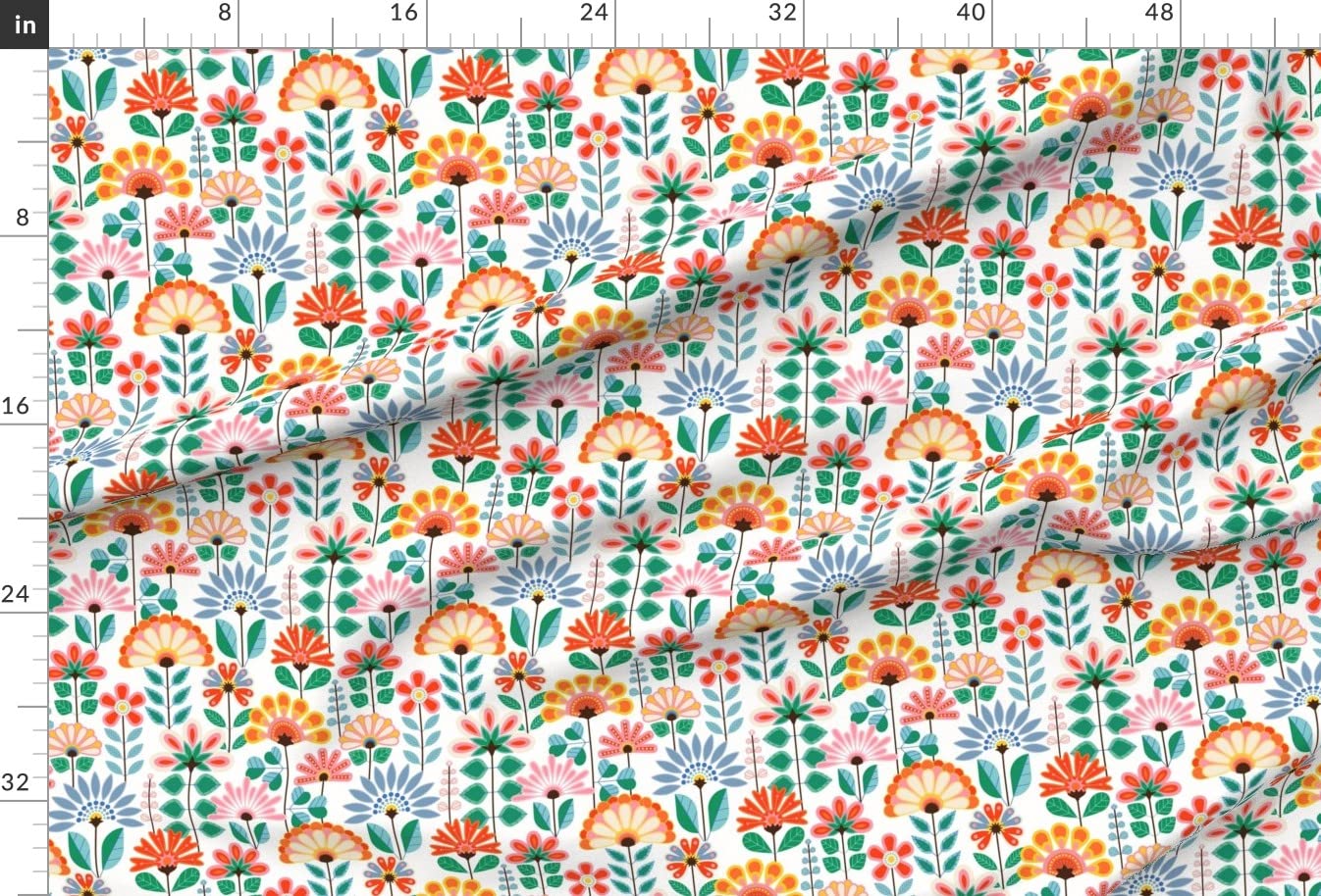 Maximalist Blossoms Geometric Large Scale Floral Printed Minky Fabric by The Yard - Soft & Durable for Sewing Baby Blankets, Quilt Backing, Plush Toys & DIY Crafts - Perfect for Nursery Decor & Home Sewing Projects