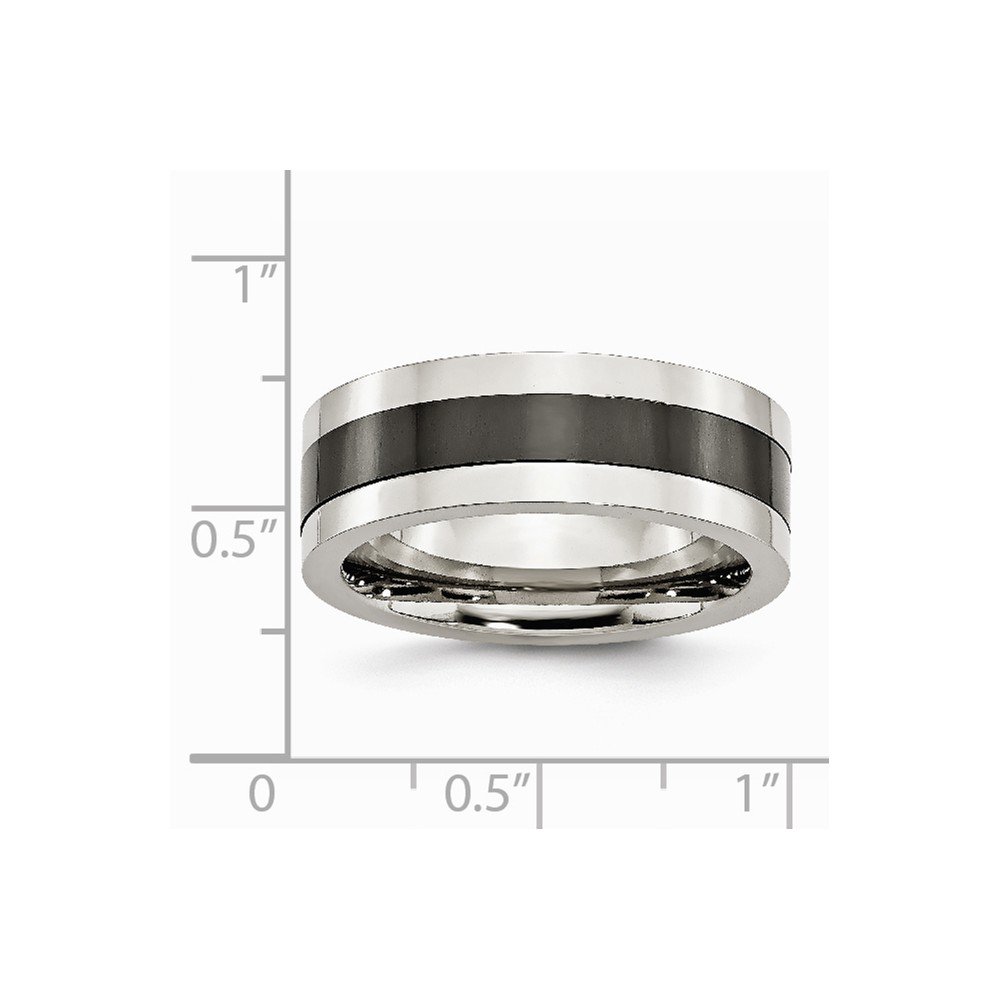 Premium Solid Stainless Steel Wedding Band Ring with Black Ceramic Center - Durable, Hypoallergenic Jewelry for Men & Women - Perfect for Anniversaries, Engagements and Everyday Wear