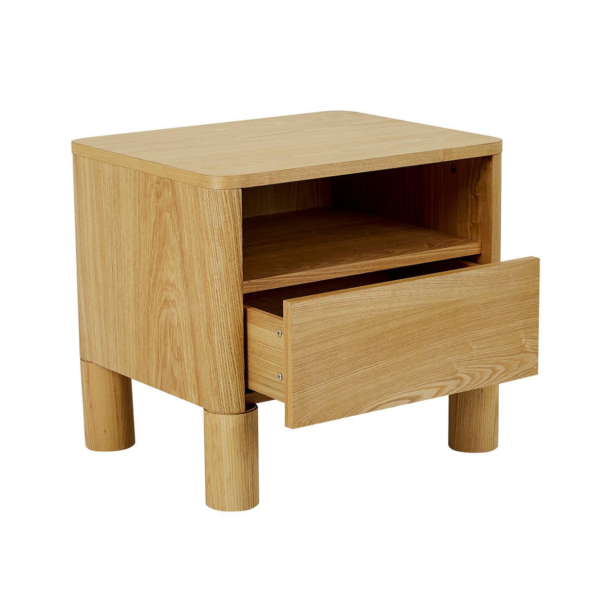 Modern Open Bedside Table - Minimalist Nightstand with Storage Shelf for Bedroom, Living Room & Office - Perfect for Small Spaces, Books, Alarm Clock & Decor