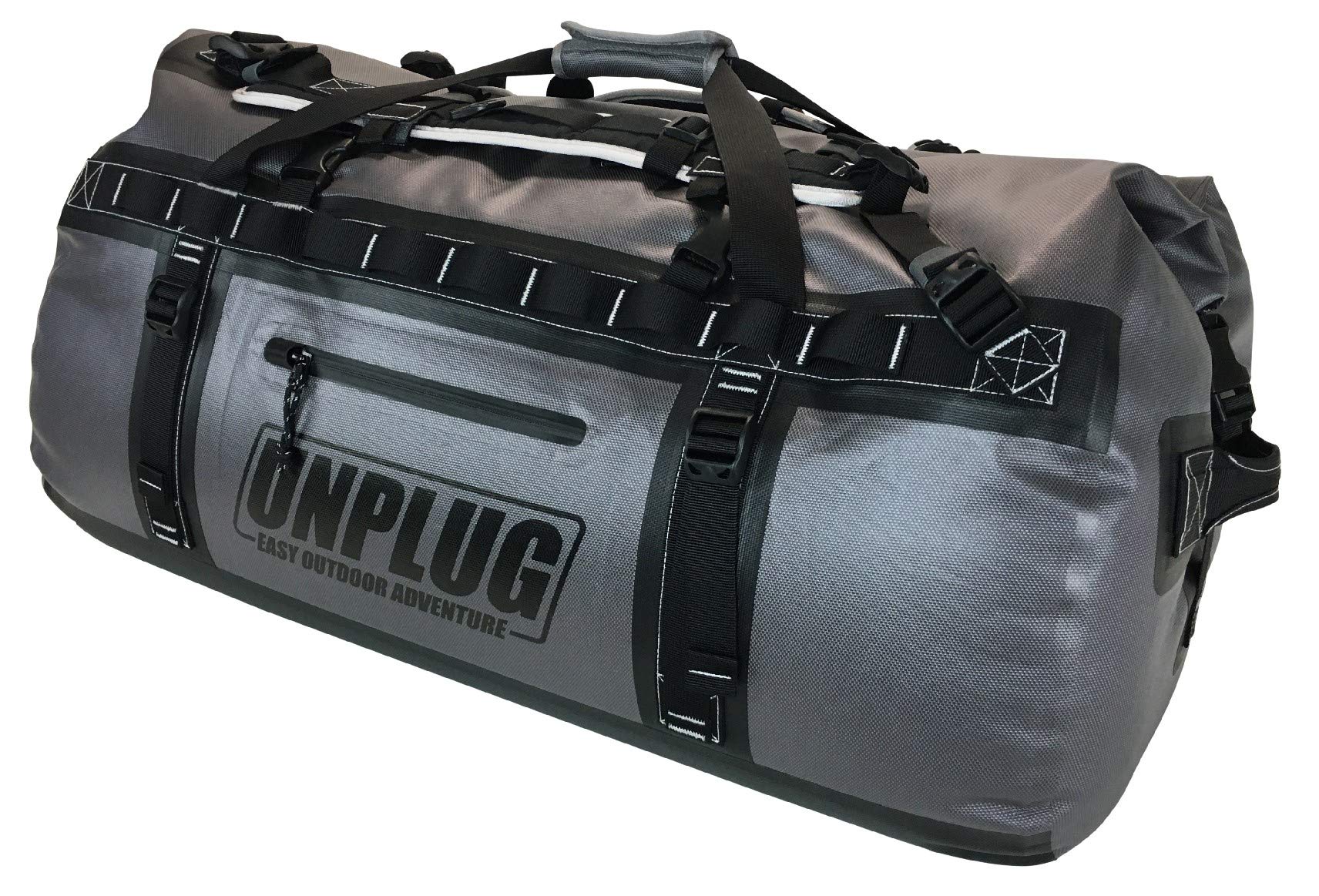 UNPLUG Ultimate Adventure Bag - 1680D Heavy Duty Waterproof Travel Duffel Bag for Camping, Hiking, Motorcycle & Boating | Tactical Duffle Backpack for Outdoor Sports, Travel & Emergency Preparedness