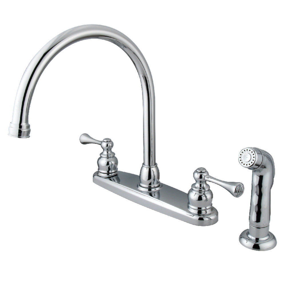 Kingston Brass KB728BLSP Vintage 8 Inch Centerset Kitchen Faucet - Classic Design for Modern Kitchens | Perfect for Farmhouse, Cottage & Retro Style Homes