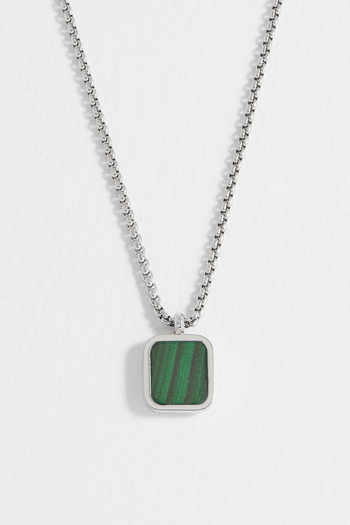 Men's Square Gemstone Pendant Necklace - Sterling Silver or Gold Plated Gemstone Jewelry for Men - Perfect for Gifts, Weddings & Everyday Wear