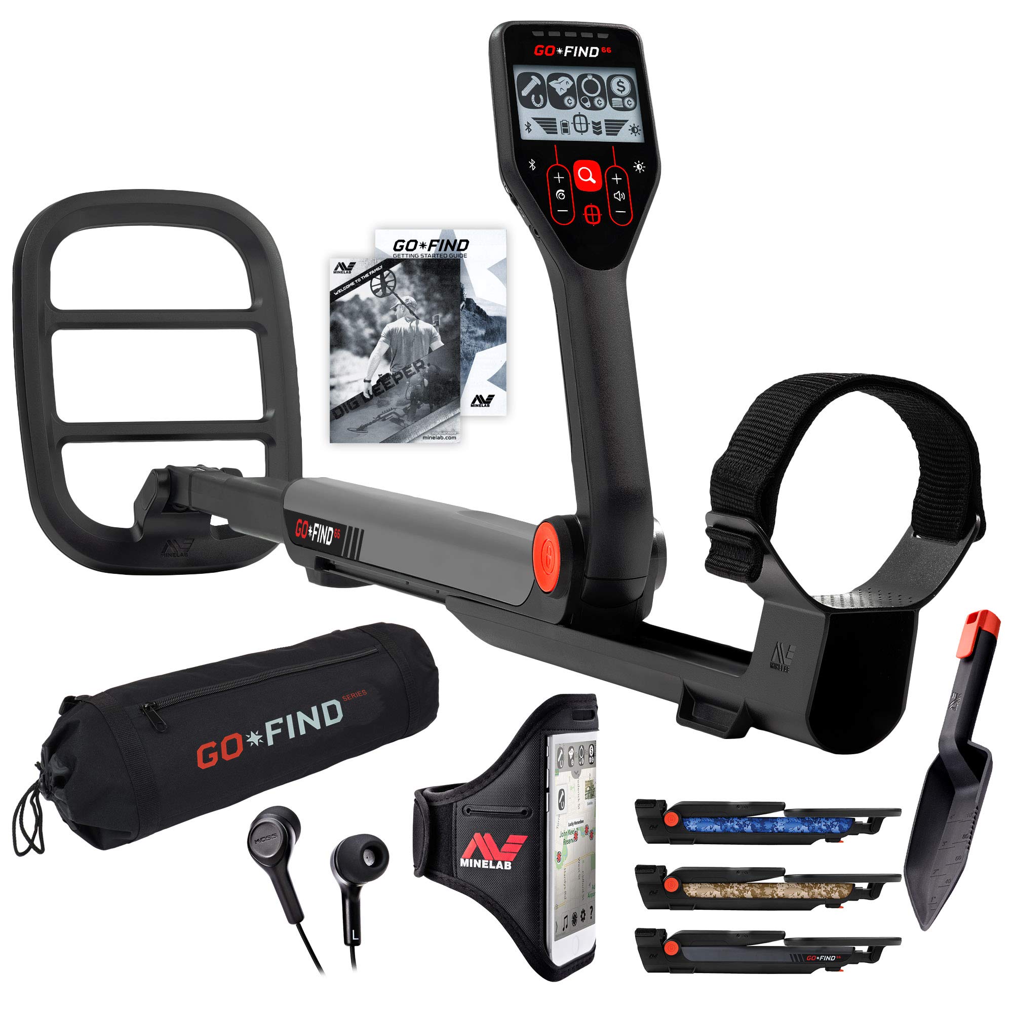 Minelab GO-FIND 66 Metal Detector with Carry Bag - Waterproof Lightweight Metal Detector for Adults & Kids - Perfect for Beach, Park & Treasure Hunting Adventures