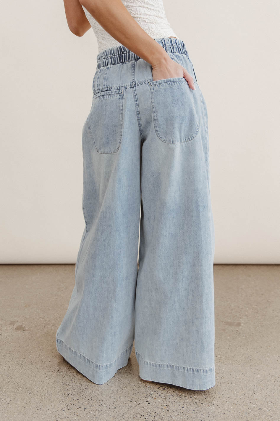 Melanie High Waist Wide Leg Pants - Light Wash Denim Jeans for Women | Comfortable & Stylish for Office, Casual Outfits and Everyday Wear