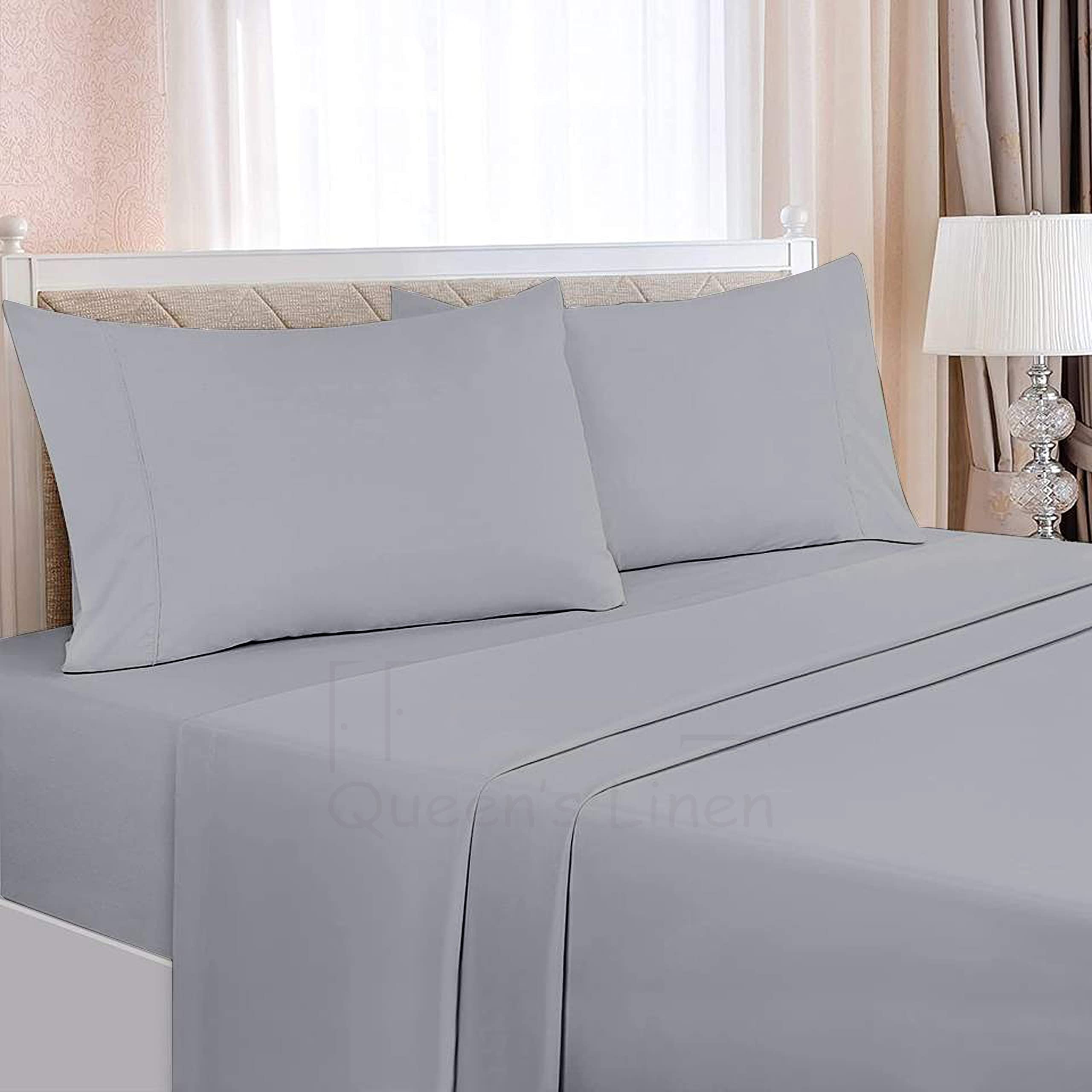 Premium 400 Thread Count Egyptian Cotton Bed Sheets - 4 Piece California King Size Sheet Set with 16