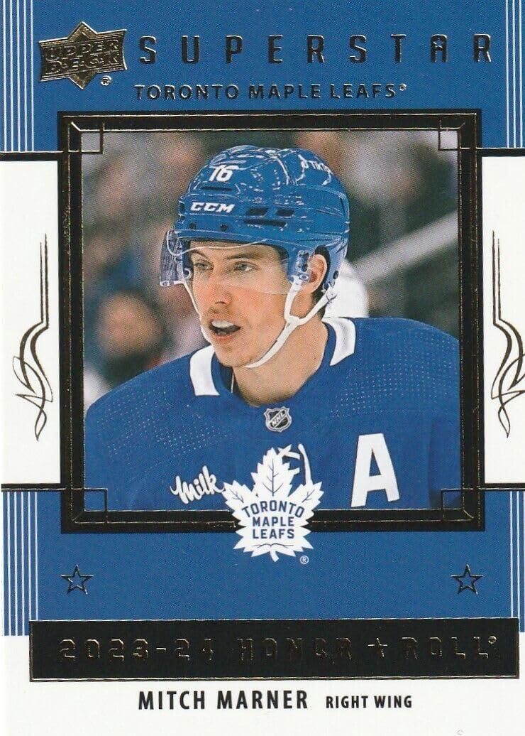 2023-24 Upper Deck Honor Roll #HR16 Mitch Marner Hockey Card - Collectible Sports Memorabilia for NHL Fans & Trading Card Enthusiasts - Perfect for Display, Trading, and Investment