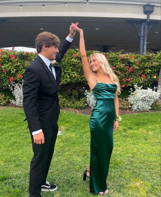 Elegant Dark Green Satin Prom Dress - Sleeveless Formal Gown for Homecoming, Birthday Party & Special Occasions | Style J3722
