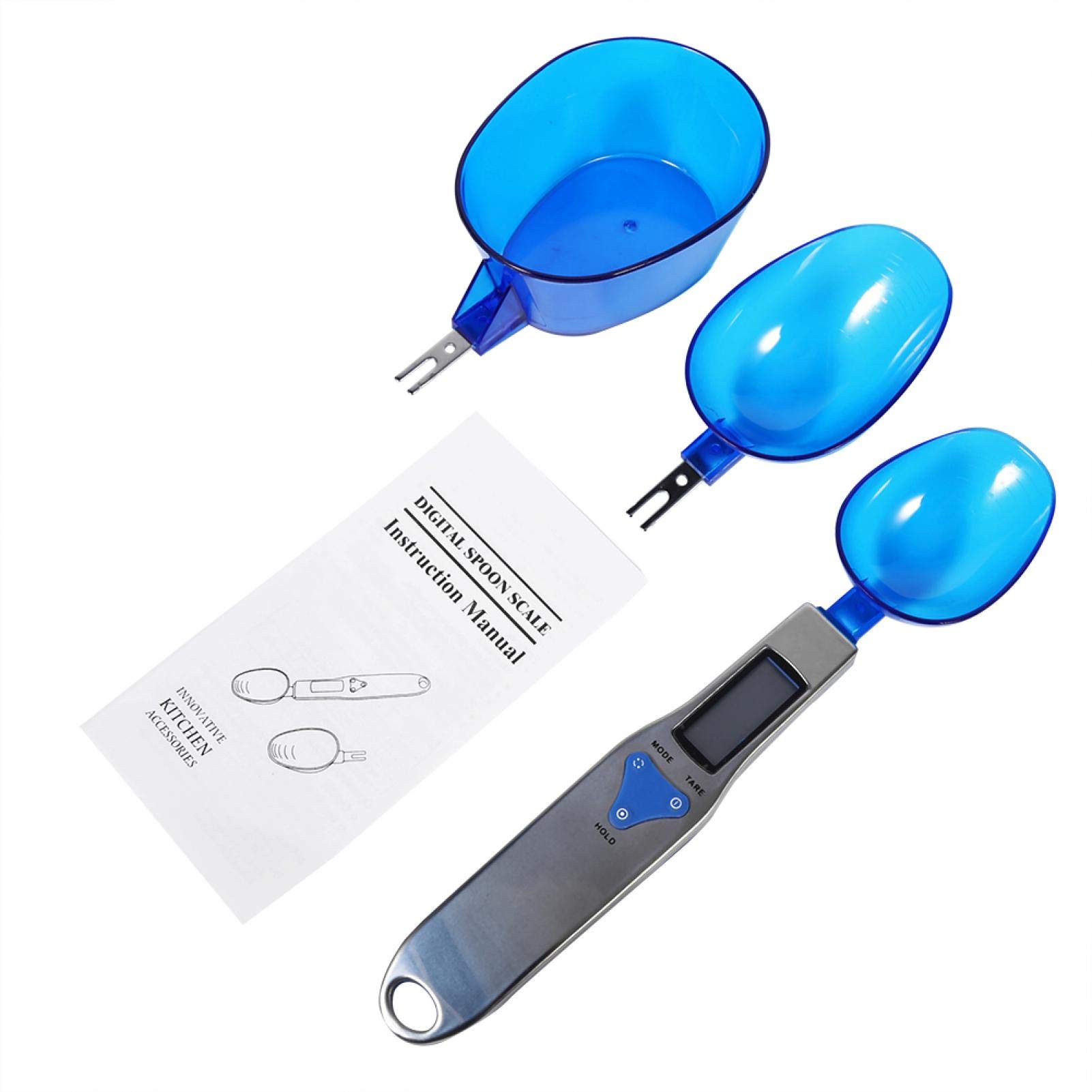 Digital Measuring Spoon Scale with LCD Display - 3 Interchangeable Spoon Heads for Precise Cooking & Baking | Perfect for Kitchens, Bakeries & Meal Prep