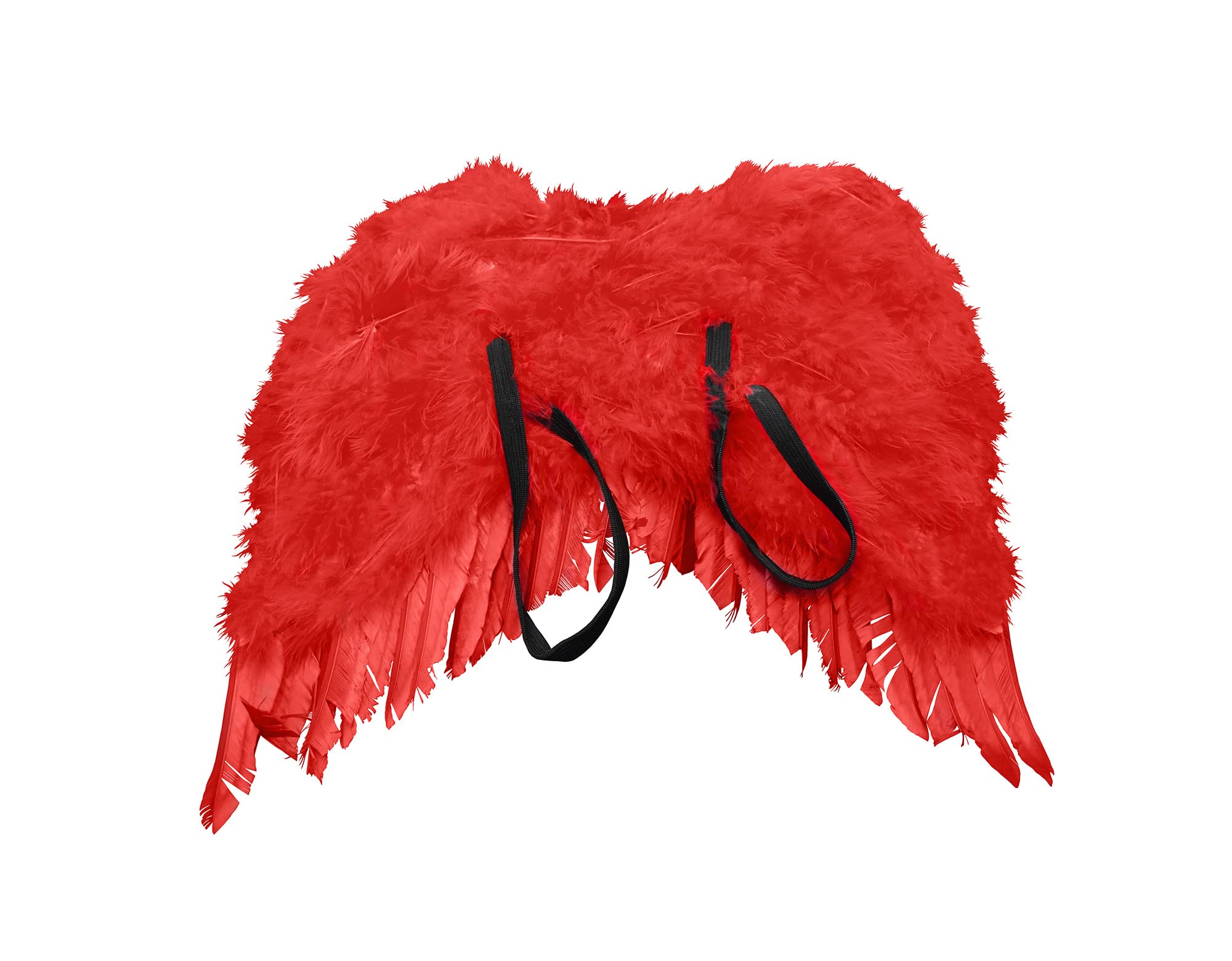 Mini Cupid Red Angel Devil Feather Wings Costume Accessory for Kids - Valentine's Day Dress Up, Halloween, Cosplay & Photo Props (One Size, Red) - Nicky Bigs Novelties