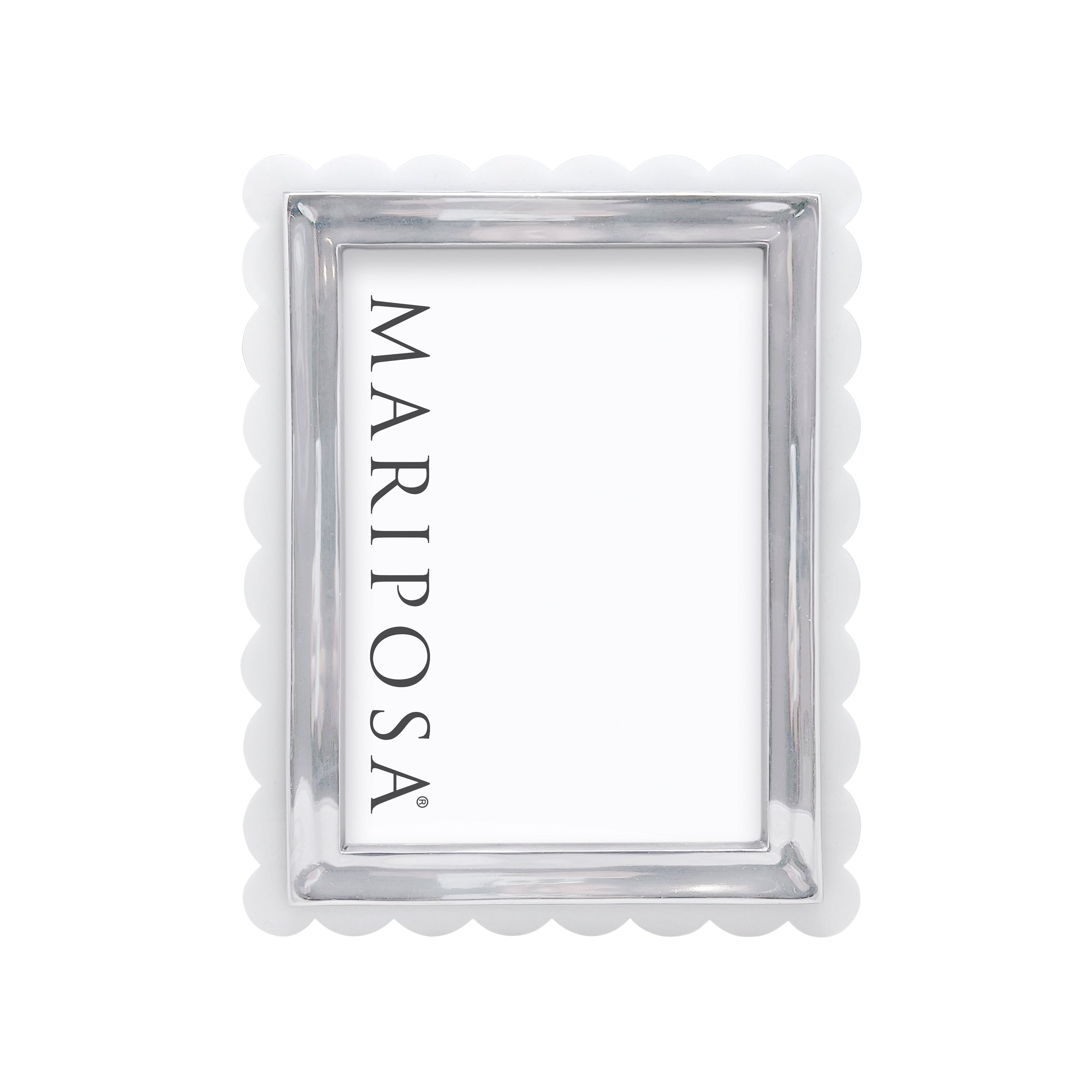 5x7 White Acrylic Scallop Picture Frame - Elegant Display for Photos, Artwork, and Home Decor - Perfect for Wall Mounting or Tabletop Display