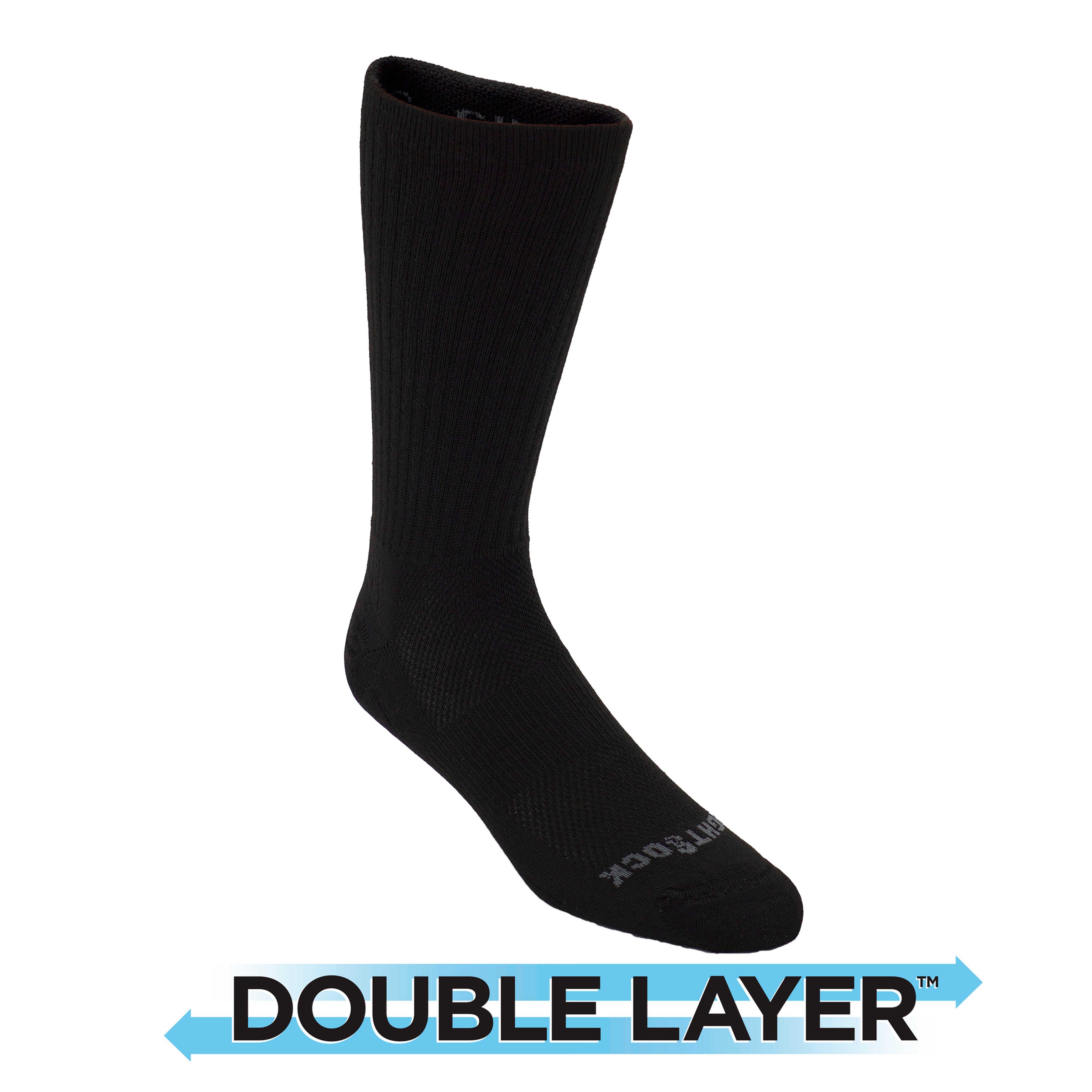 Silver Escape Crew+ Anti Blister System Socks - Moisture Wicking & Blister Prevention for Hiking, Running & Travel - Comfortable Performance Socks for Men & Women