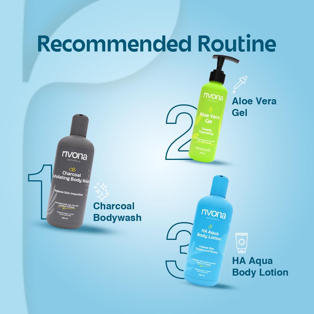 Rivona Naturals HA Nourishing Body Lotion for Dry Skin - Hydrating & Refreshing Non-Sticky Moisturizer for Men & Women | 250ml | Perfect for Daily Hydration & After-Shower Care