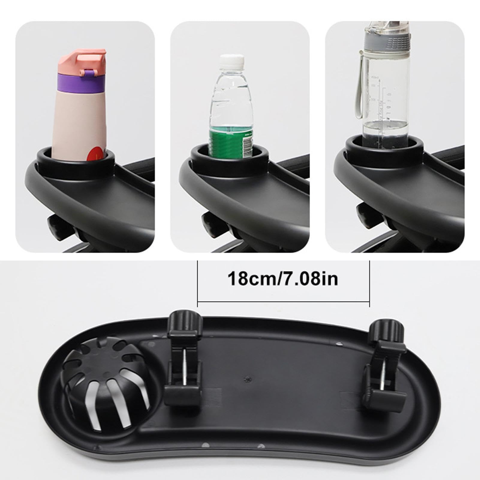 Universal Stroller Tray with Cup Holder & Phone Stand - Snack Tray for Baby Strollers, Secure Drink Holder & Snack Organizer - Perfect for On-the-Go Feeding, Park Outings & Travel Accessories