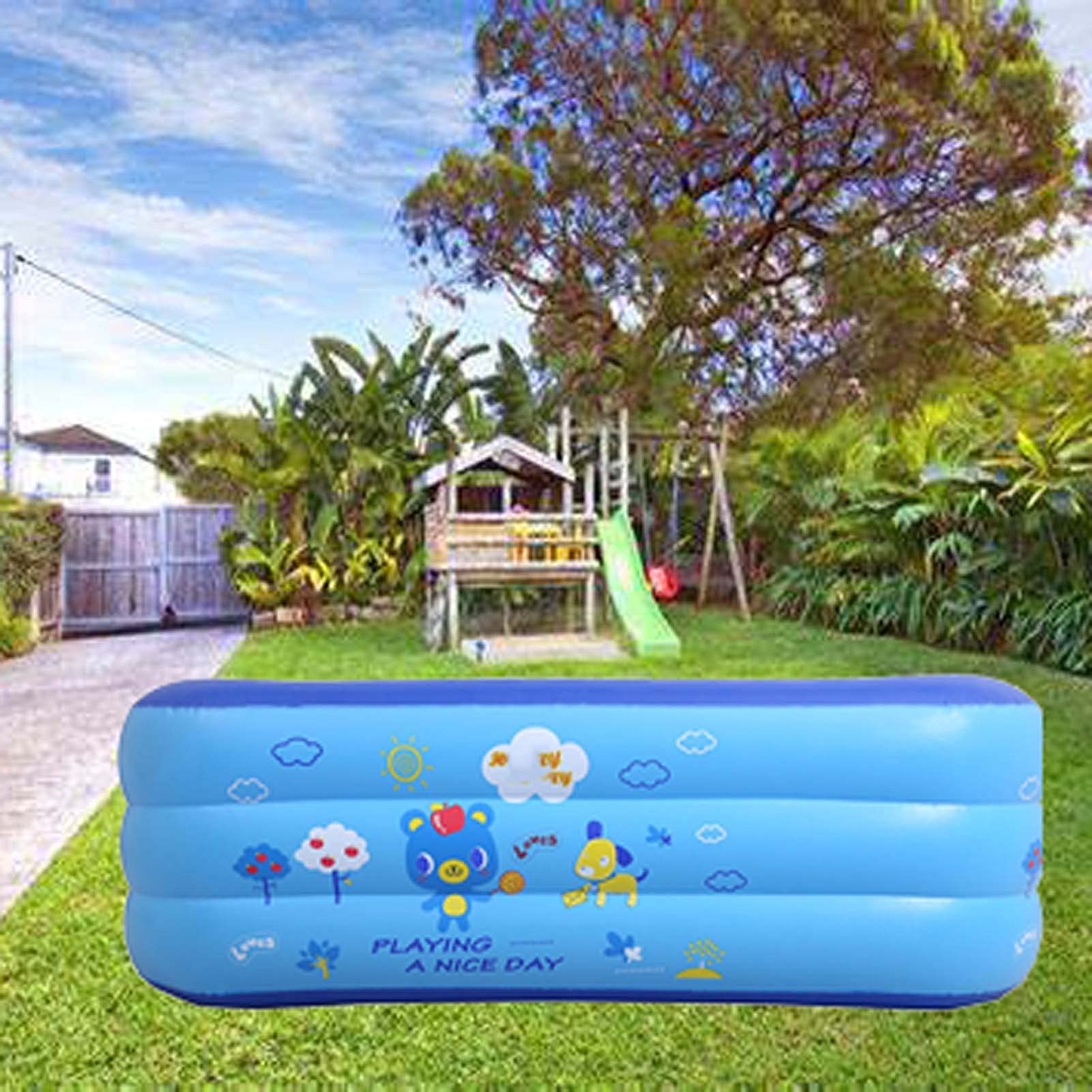 59x39x28 Inch Large Inflatable Swimming Pool for Kids & Adults - Durable Blow Up Pool for Backyard, Outdoor Family Fun - Rectangular Above Ground Inflatable Lounge Pool for Summer Parties, Water Play & Relaxation