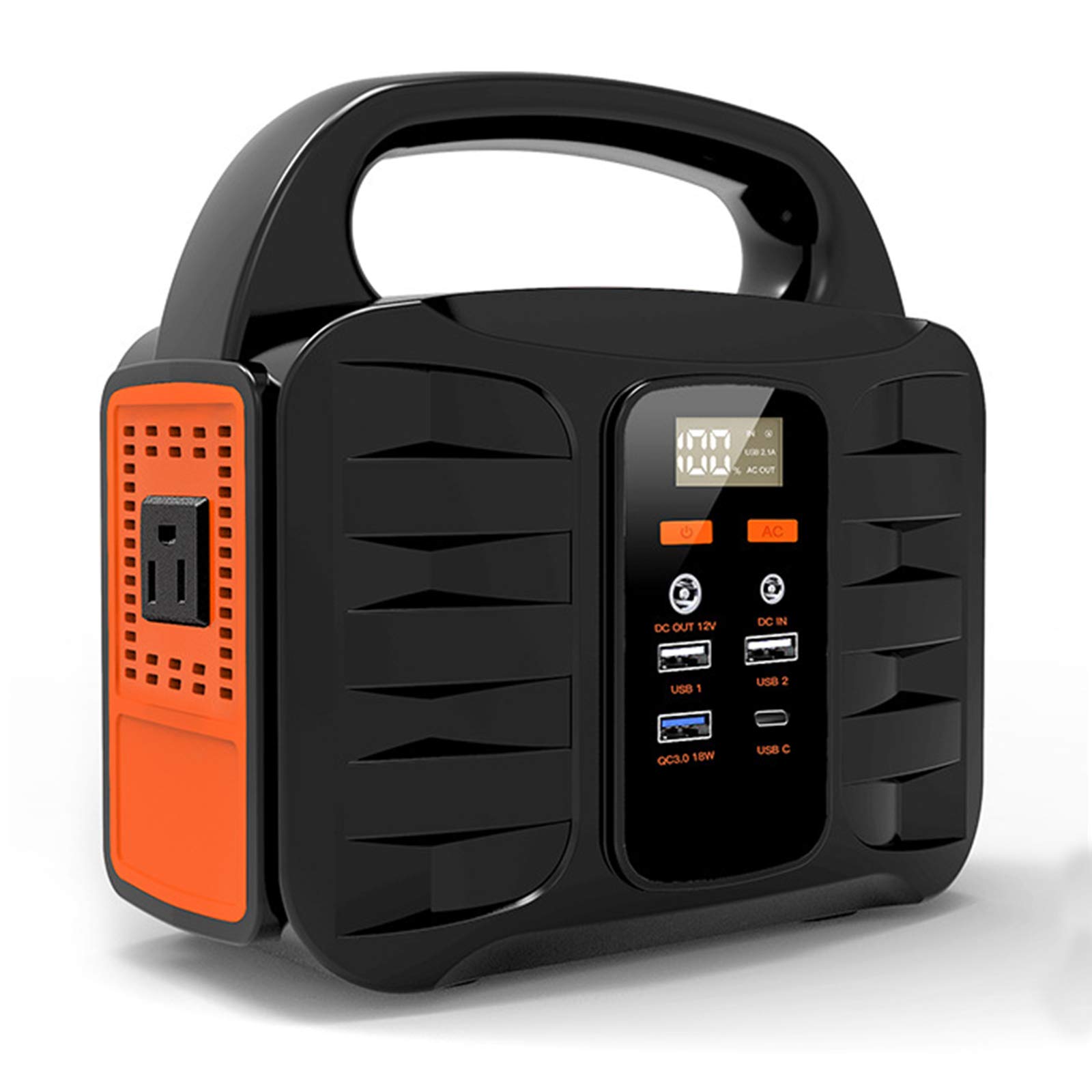 Portable Solar Power Station 155Wh - Emergency Backup Lithium Battery Generator with 150W AC/DC Output, USB Ports - Solar Panel/Wall Outlet/Car Charging Compatible - Perfect for Camping, Outdoor Adventures & Power Outages