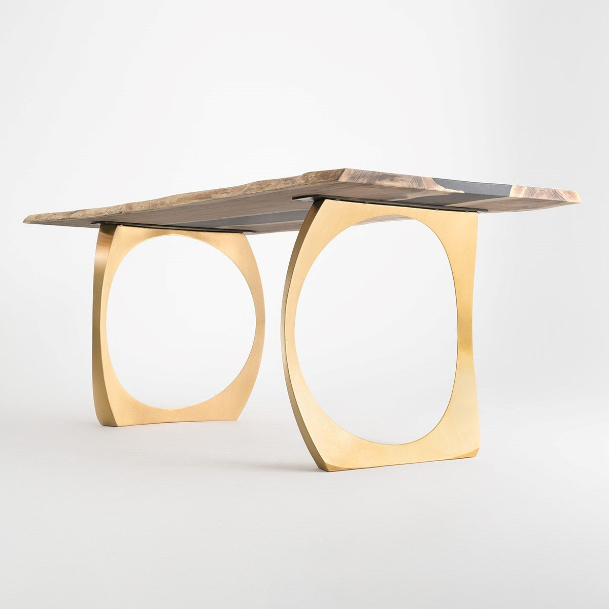 Gold Table Legs 442 Cleo 28H - Solid Metal Dining Table Base for Live Edge Wood Tabletop - Perfect for Modern Farmhouse, Rustic & Industrial Style Dining Rooms