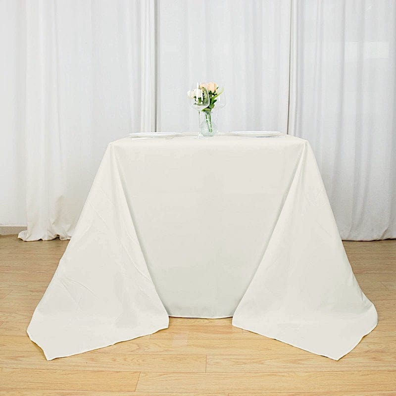 Premium 90 x 90 Inch Polyester Square Tablecloth - Wrinkle & Stain Resistant - Perfect for Dining Tables, Parties, Weddings & Outdoor Events