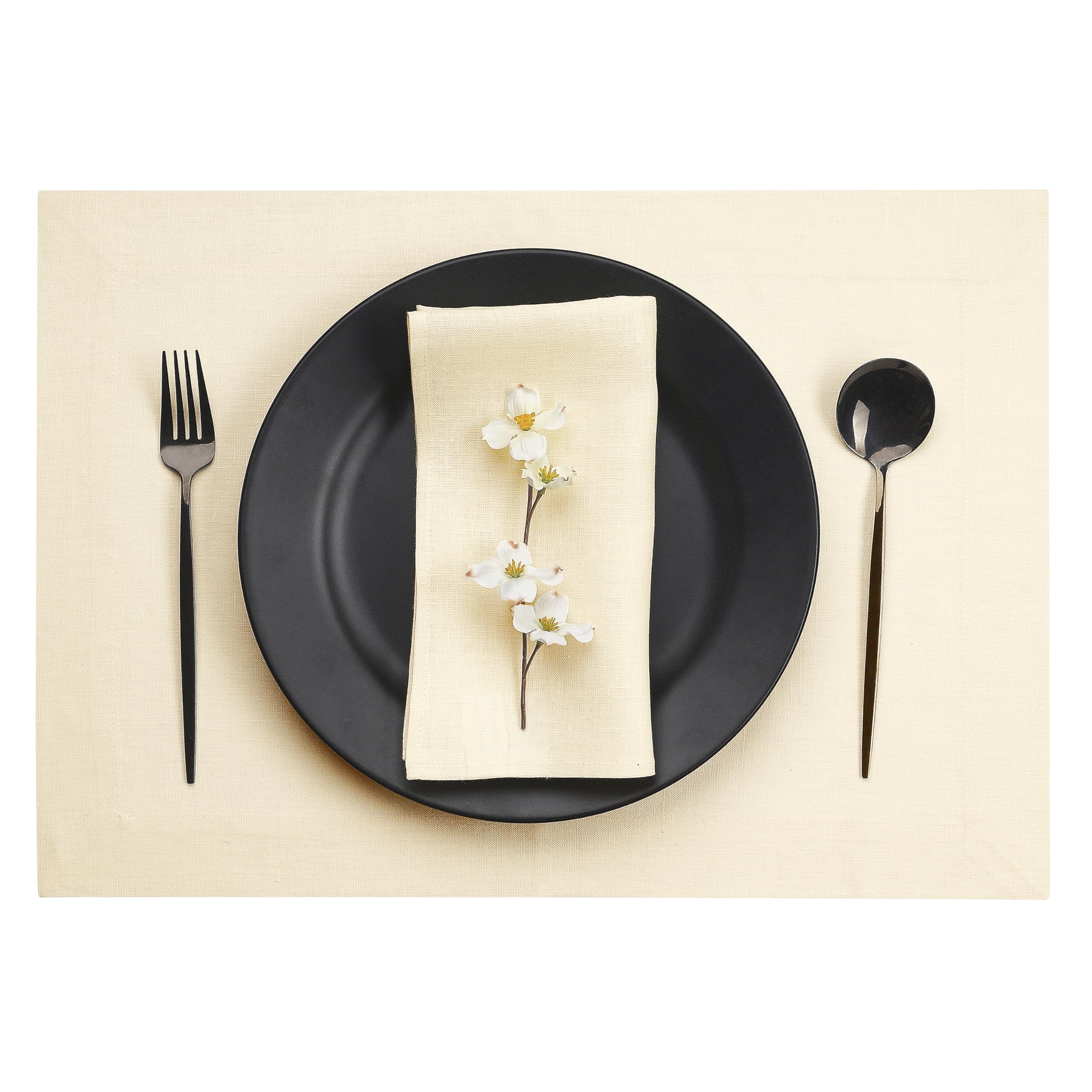 D'Moksha Homes 100% Pure Linen Placemats Set of 4 - 14