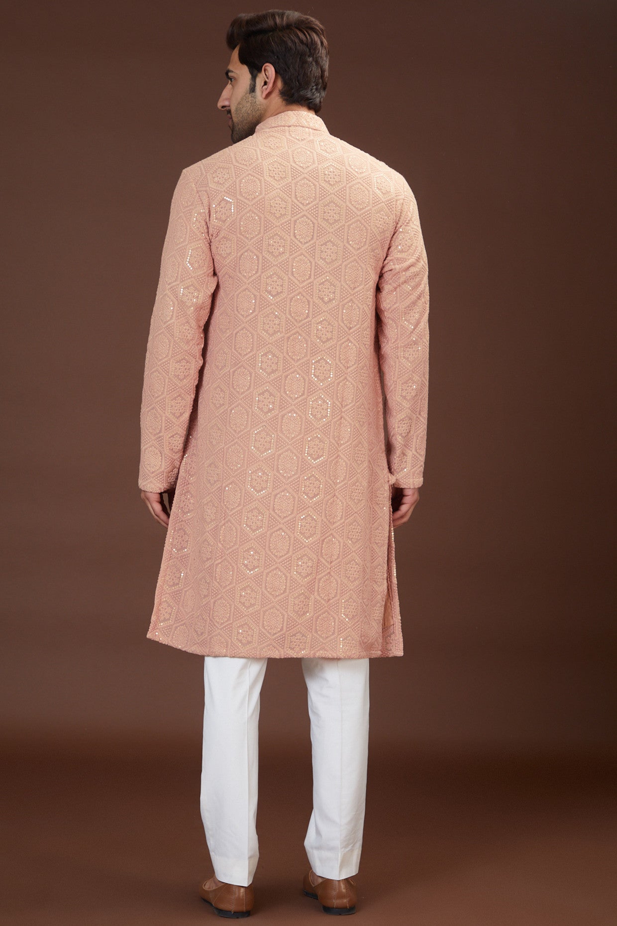 Elegant Mud Pink Chikankari Kurta for Women | Traditional Indian Embroidered Tunic | Perfect for Festivals, Weddings & Casual Wear