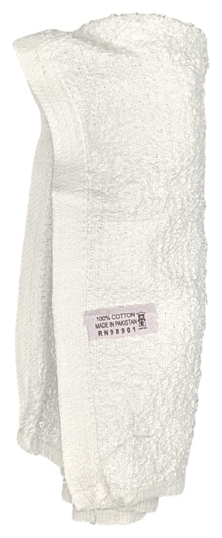 480 Pack 17x20 Inch White 100% Cotton Bar Mop Towels - Heavy Duty 24oz per Dozen for Kitchen Cleaning, Restaurant Use & Commercial Dishwashing