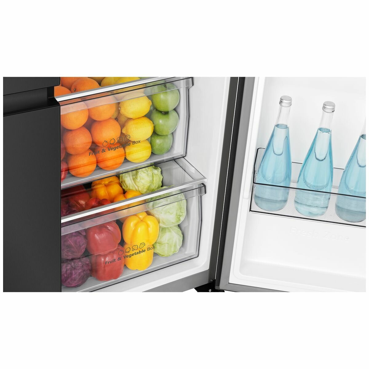 Hisense 632L Side by Side Refrigerator - Black Steel (HRSBS632BW) | Energy Efficient, Spacious Design for Modern Kitchens & Large Families