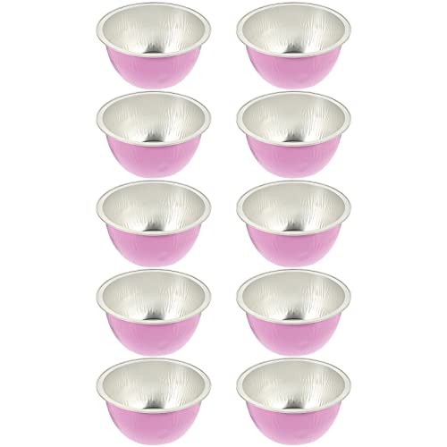 FOMIYES 10-Piece Aluminum Wax Melting Bowls Set - Chocolate & Candy Melting Pots, Hair Removal Tool Supplies for Home & Salon Use - Ideal for DIY Waxing, Chocolate Tempering, and Candle Making