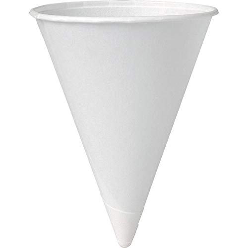 5000 Pack Solo 4 oz White Paper Cone Cups - Disposable Drinking Cups for Parties, Events, and Catering | Bulk Paper Cones for Beverages, Ice Cream, and Snacks