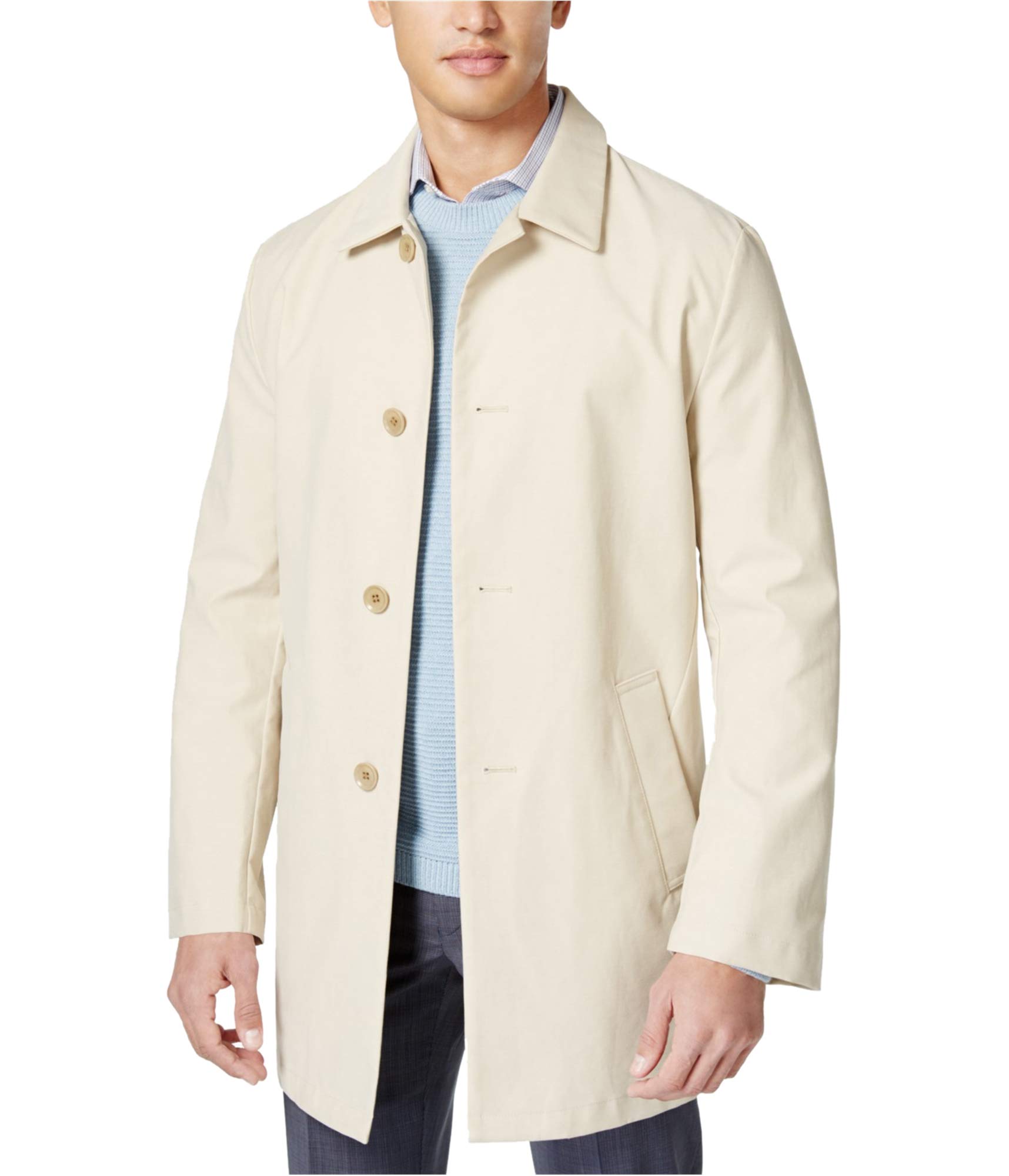 DKNY Men's Darryl Waterproof Raincoat - Lightweight Windproof Jacket for Outdoor Activities & Commuting